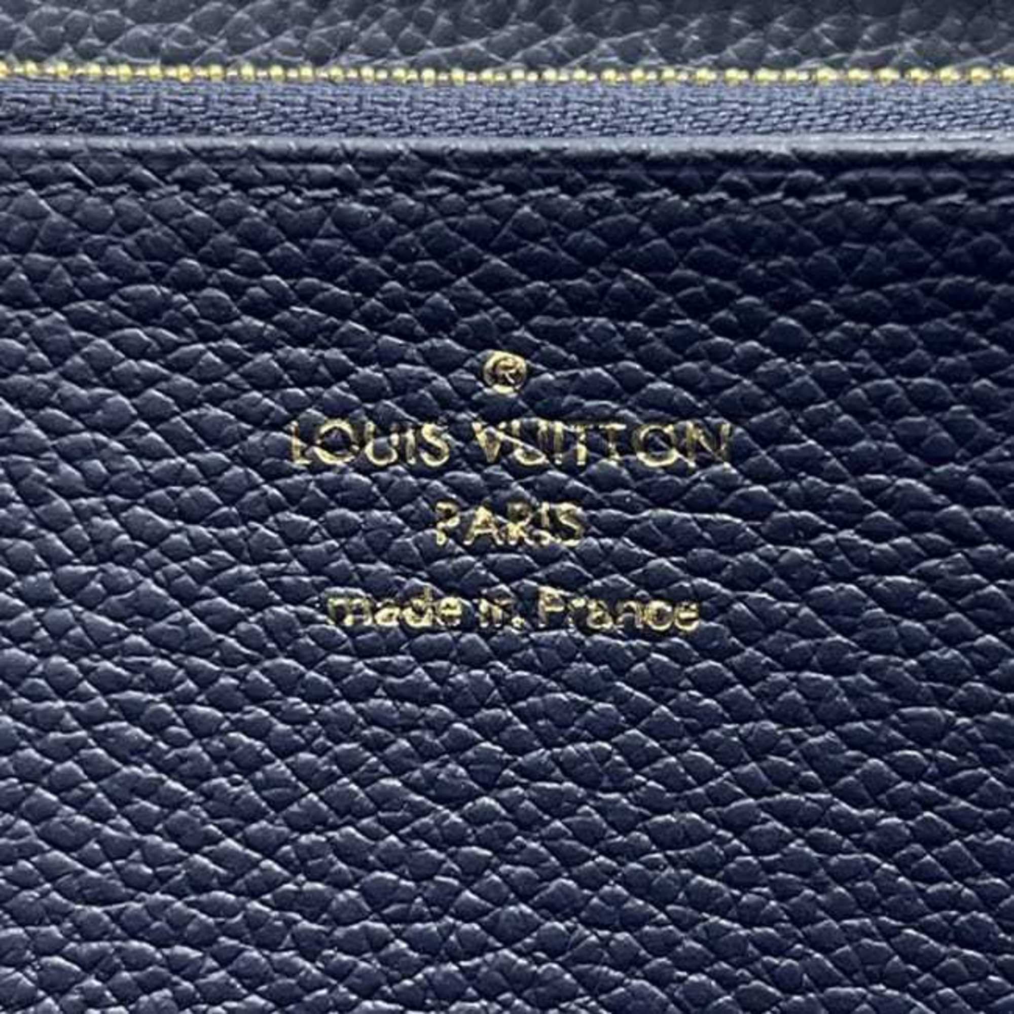 Louis Vuitton Monogram Empreinte Marine Rouge Navy Leather Long Wallet