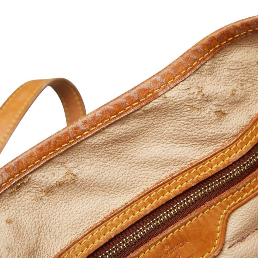 Louis Vuitton Brown Pvc Leather Shoulder Bag Tote Bag
