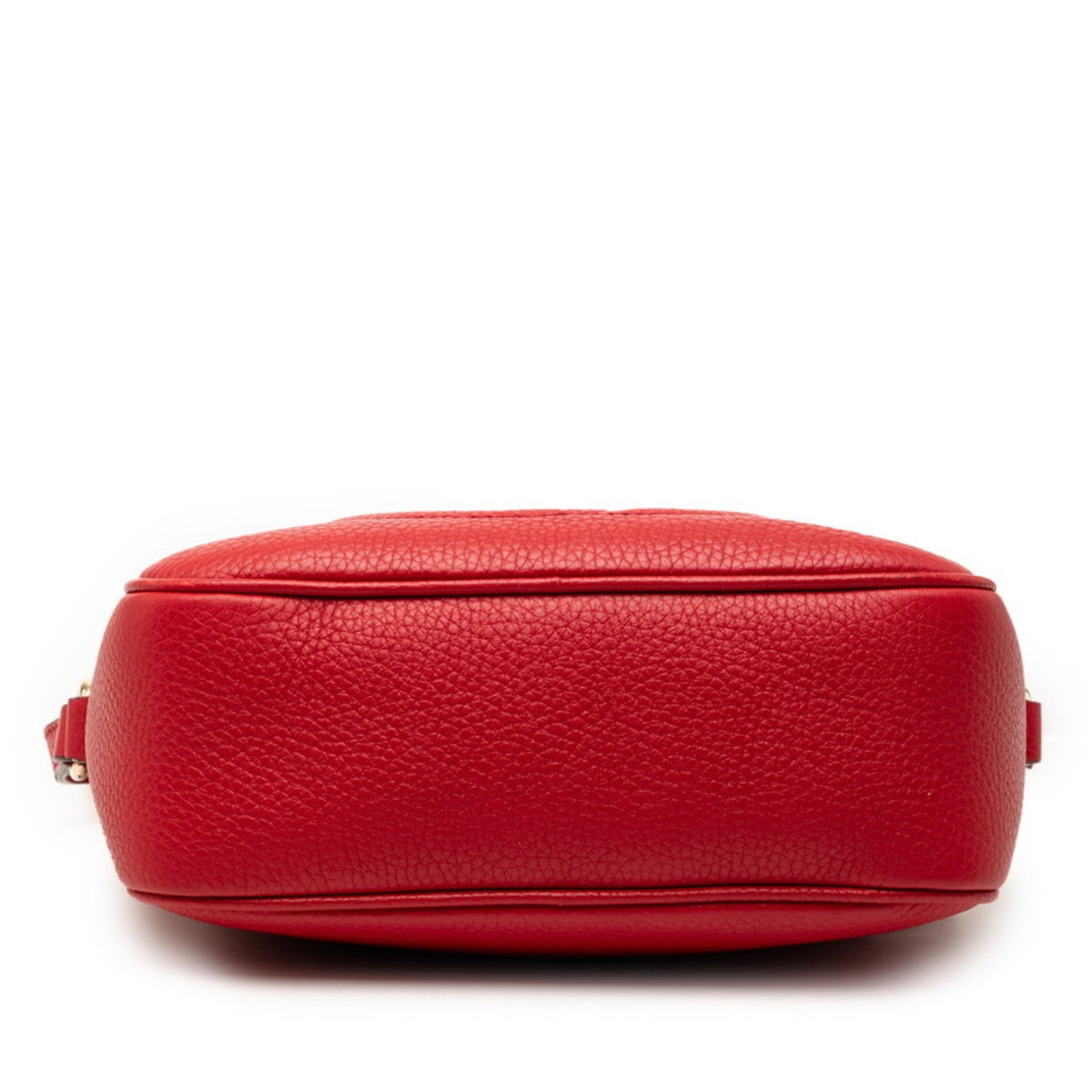 Gucci Red Color Leather Shoulder Bag (Pre-Owned)
