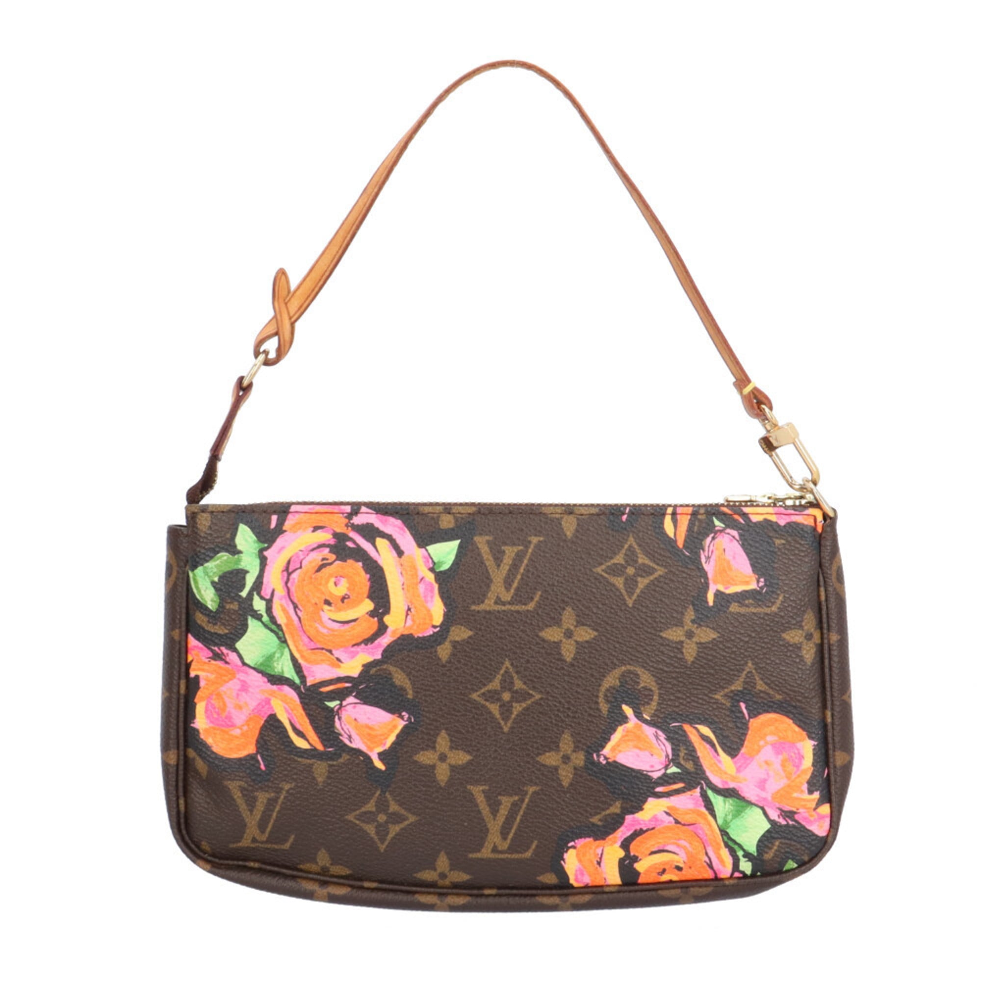 Louis Vuitton Monogram Brown Multi-Color Monogram Rose Handbag Pochette