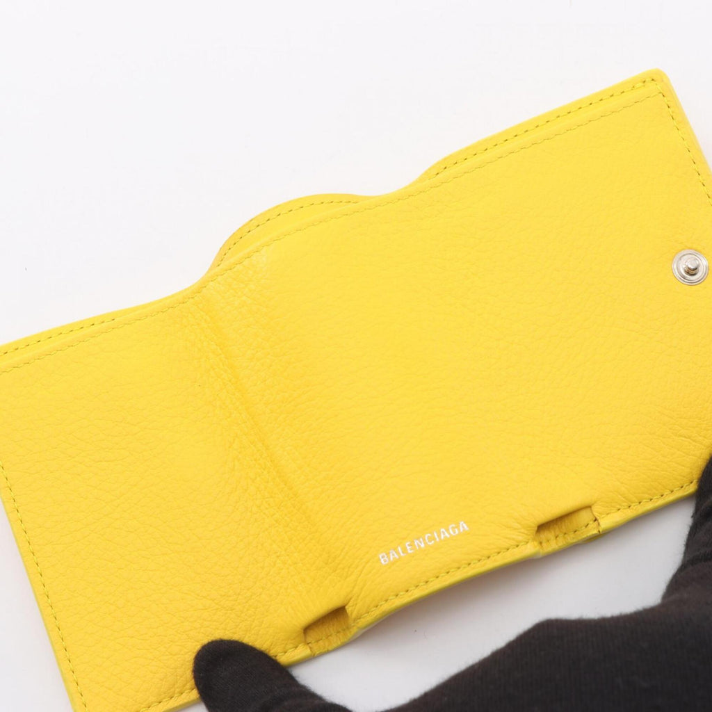 Balenciaga Yellow Leather Wallet (Tri-Fold)