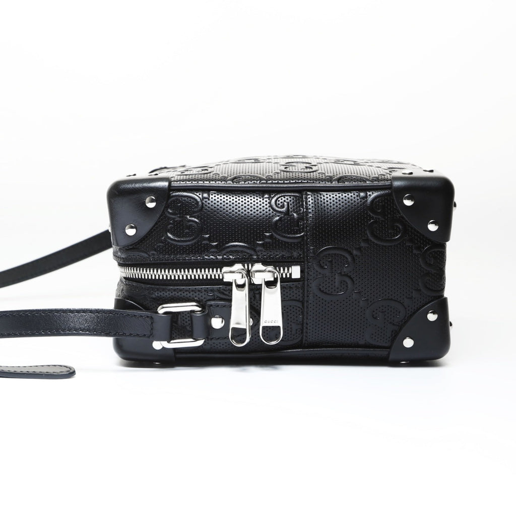 Gucci Black Embossed Shoulder Bag (Pre-Owned)
