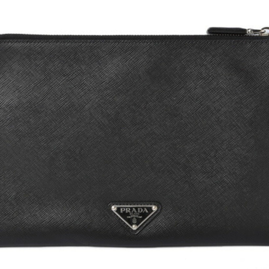 Prada Black Saffiano Clutch Bag Pouch