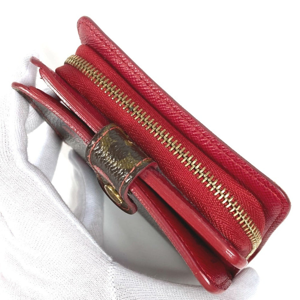 Louis Vuitton Brown Red Color Monogram Canvas Wallet