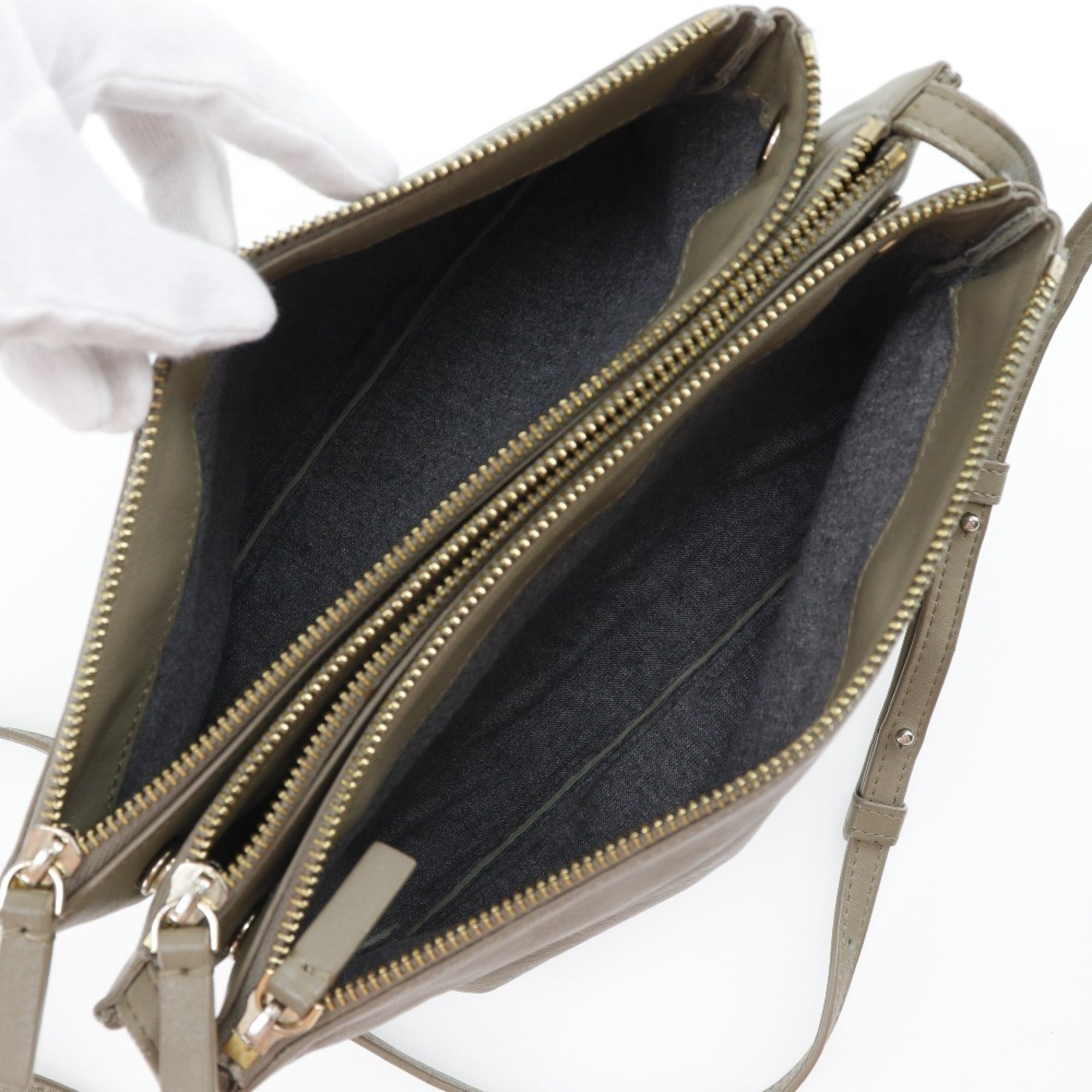Celine Gray Leather Shoulder Bag