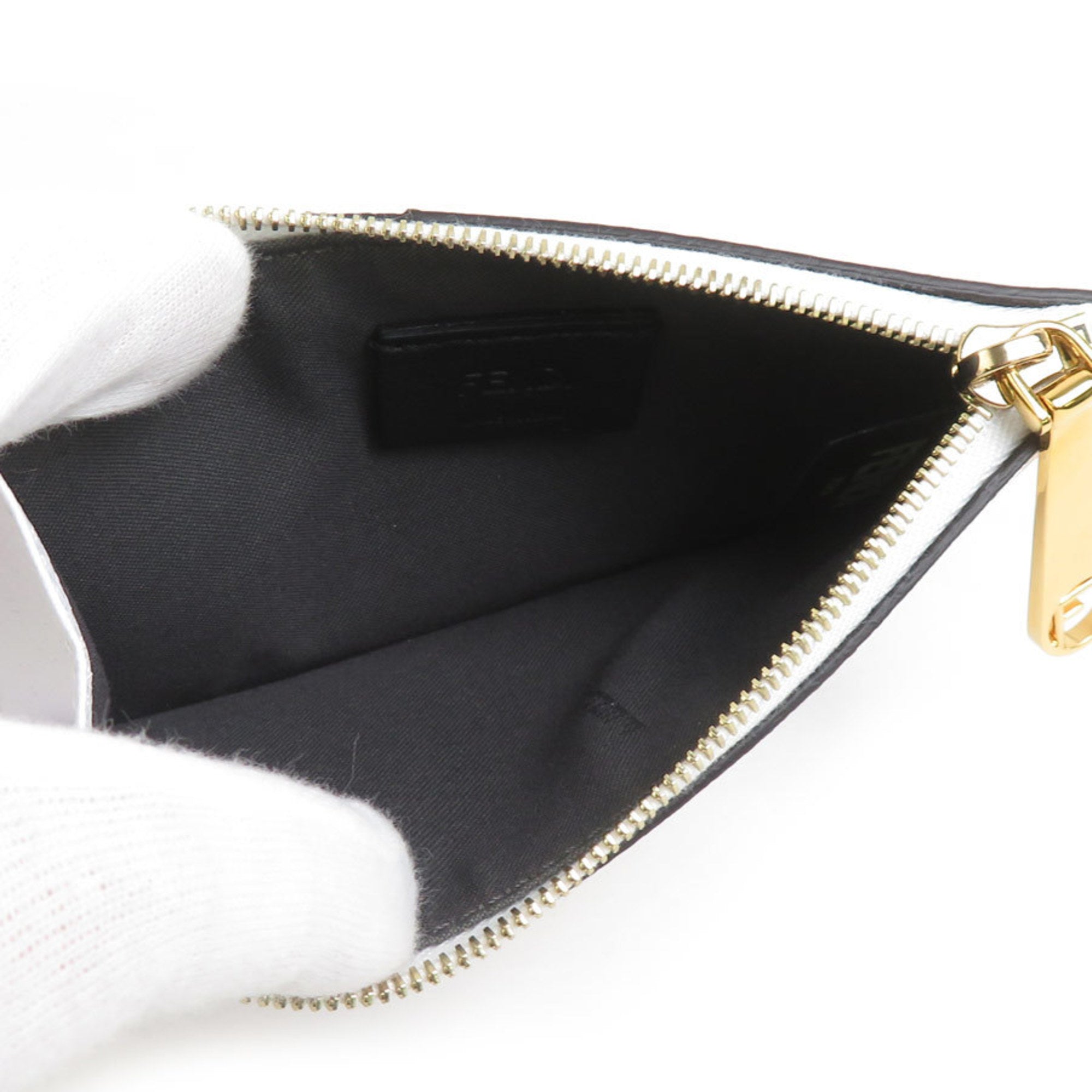 Fendi White Leather Coin Purse/Coin Case