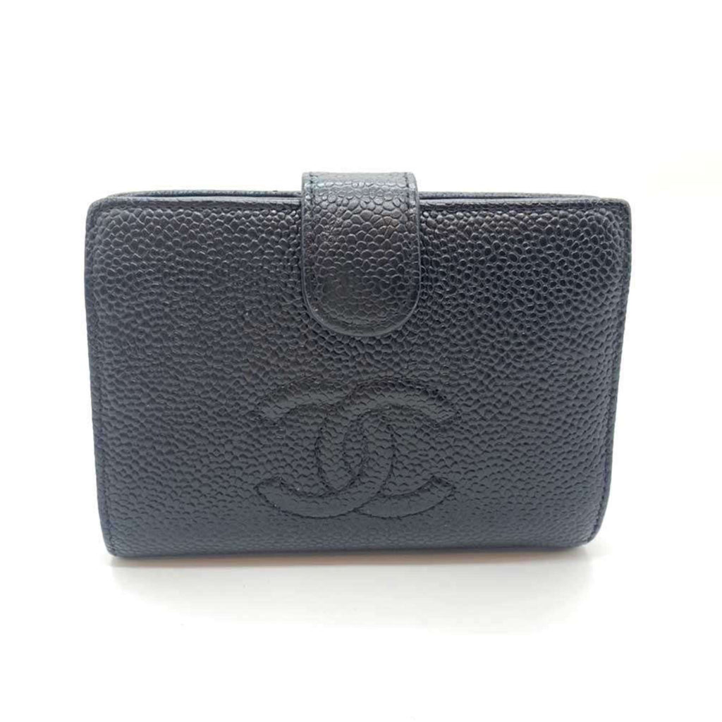 Chanel Black Grained Calfskin Wallet (Bi-Fold)