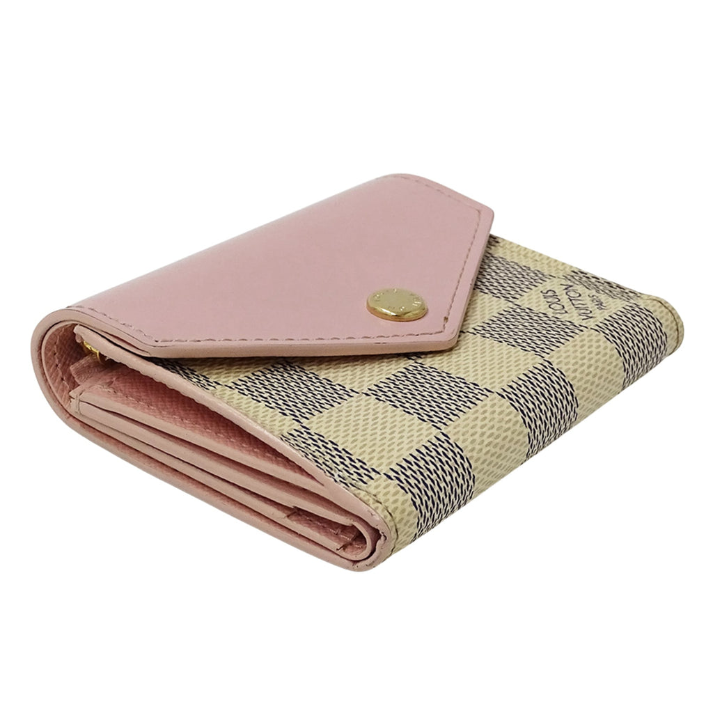 Louis Vuitton Ivory Rose Ballerine Damier Azur Wallet (Tri-Fold)