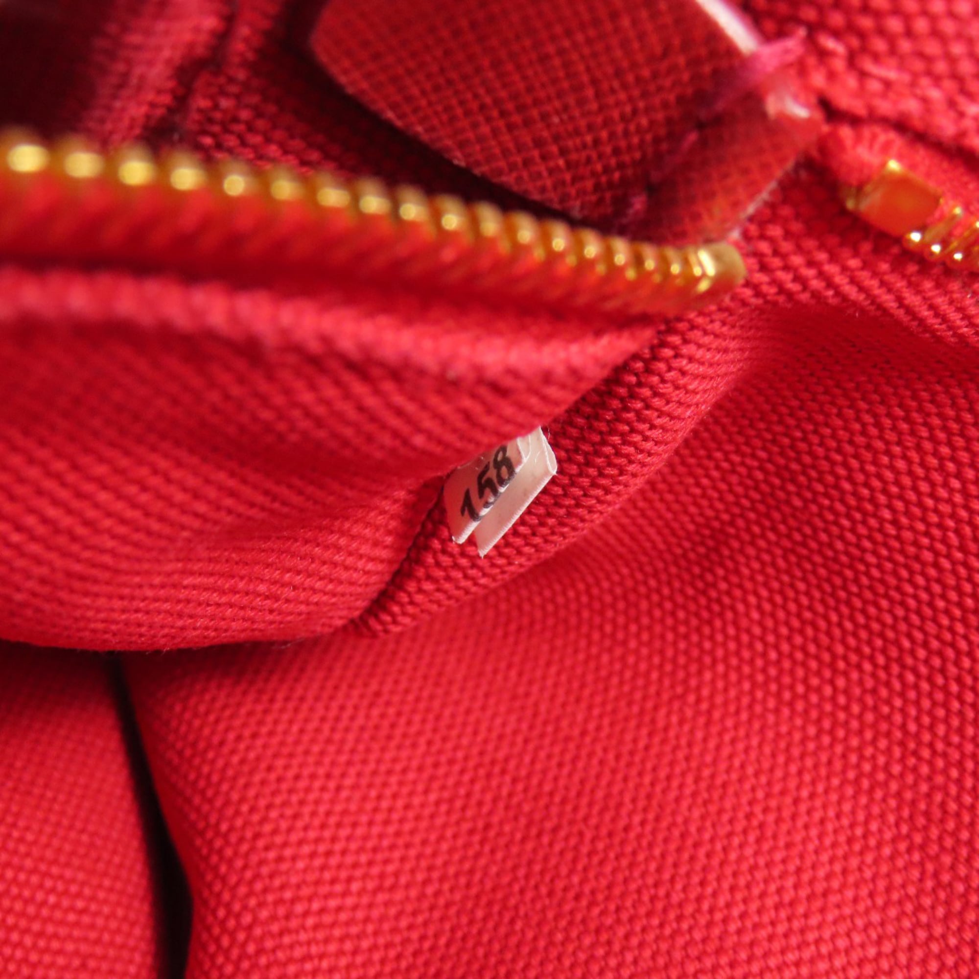 Prada Red Color Canvas Handbag
