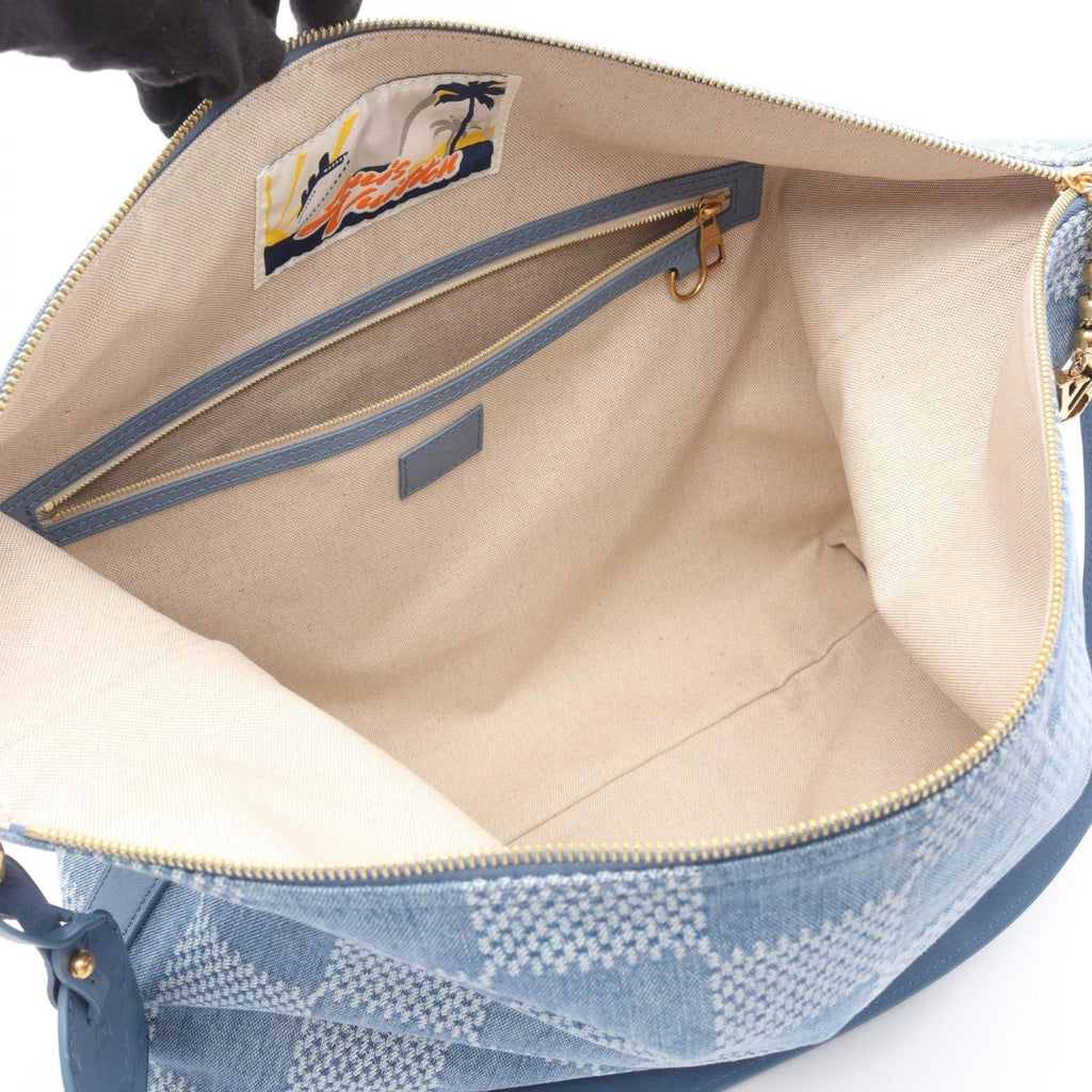 Louis Vuitton Blue Denim Leather Shoulder Bag