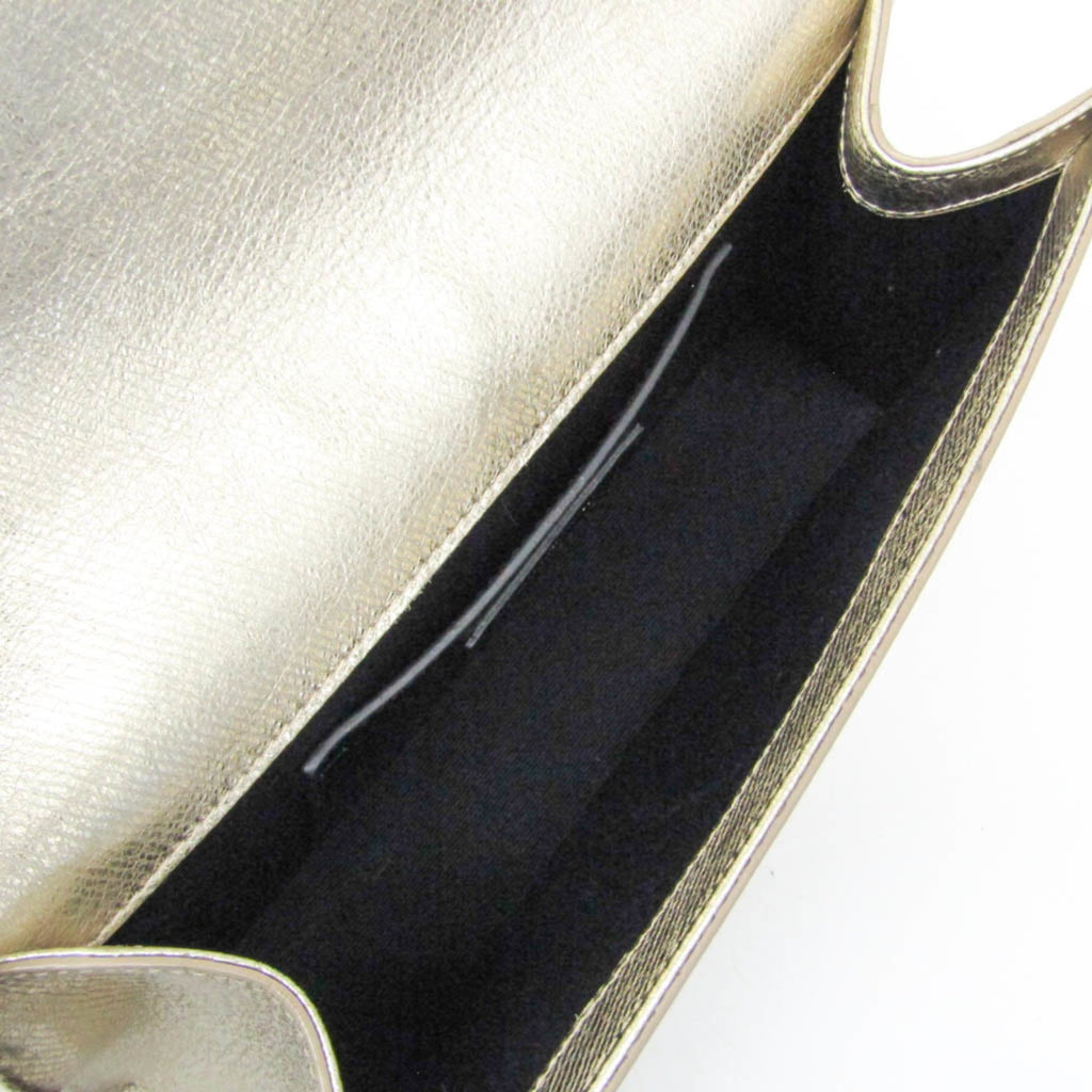 Saint Laurent Classic Monogram Crossbody Bag Calfskin Gold Leather Shoulder Bag Bag (Pre-Owned)