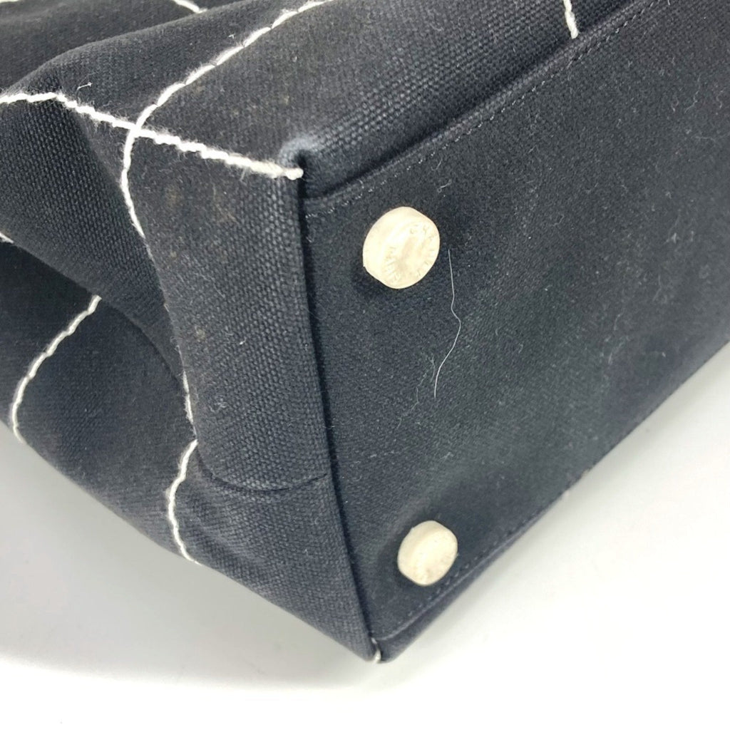 Chanel Black White Canvas Shoulder Bag Tote Bag