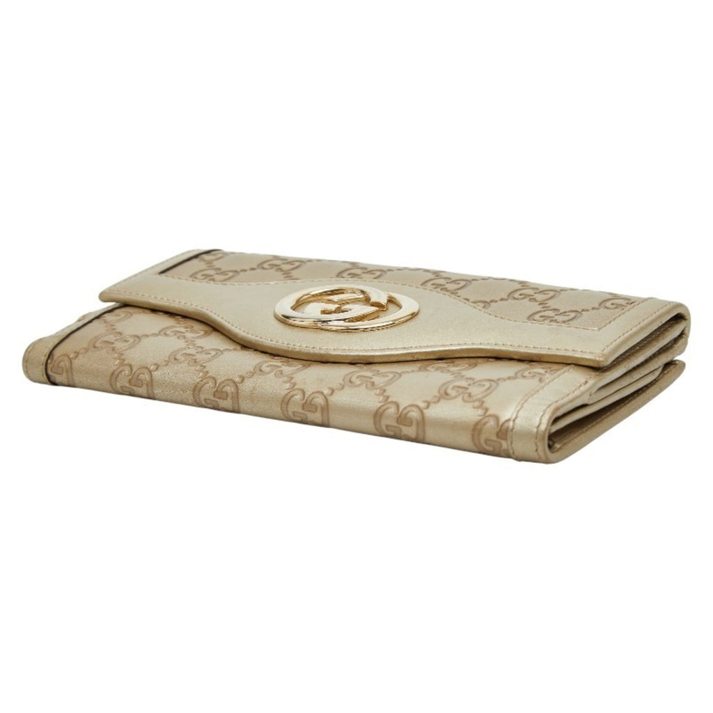 Gucci Gold Leather Coin Purse/Coin Case (Pre-Owned)