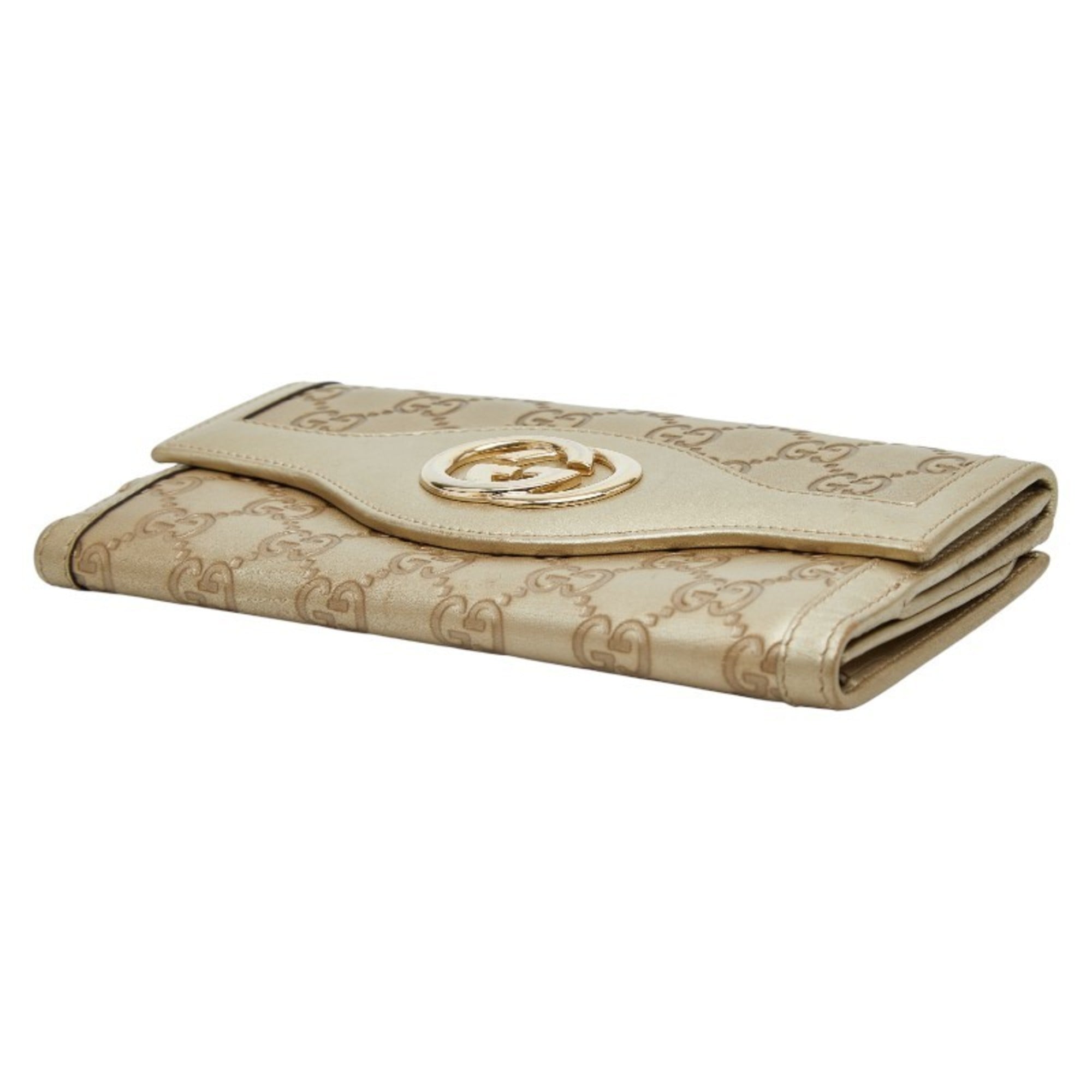 Gucci Gold Leather Coin Purse/Coin Case (Pre-Owned)