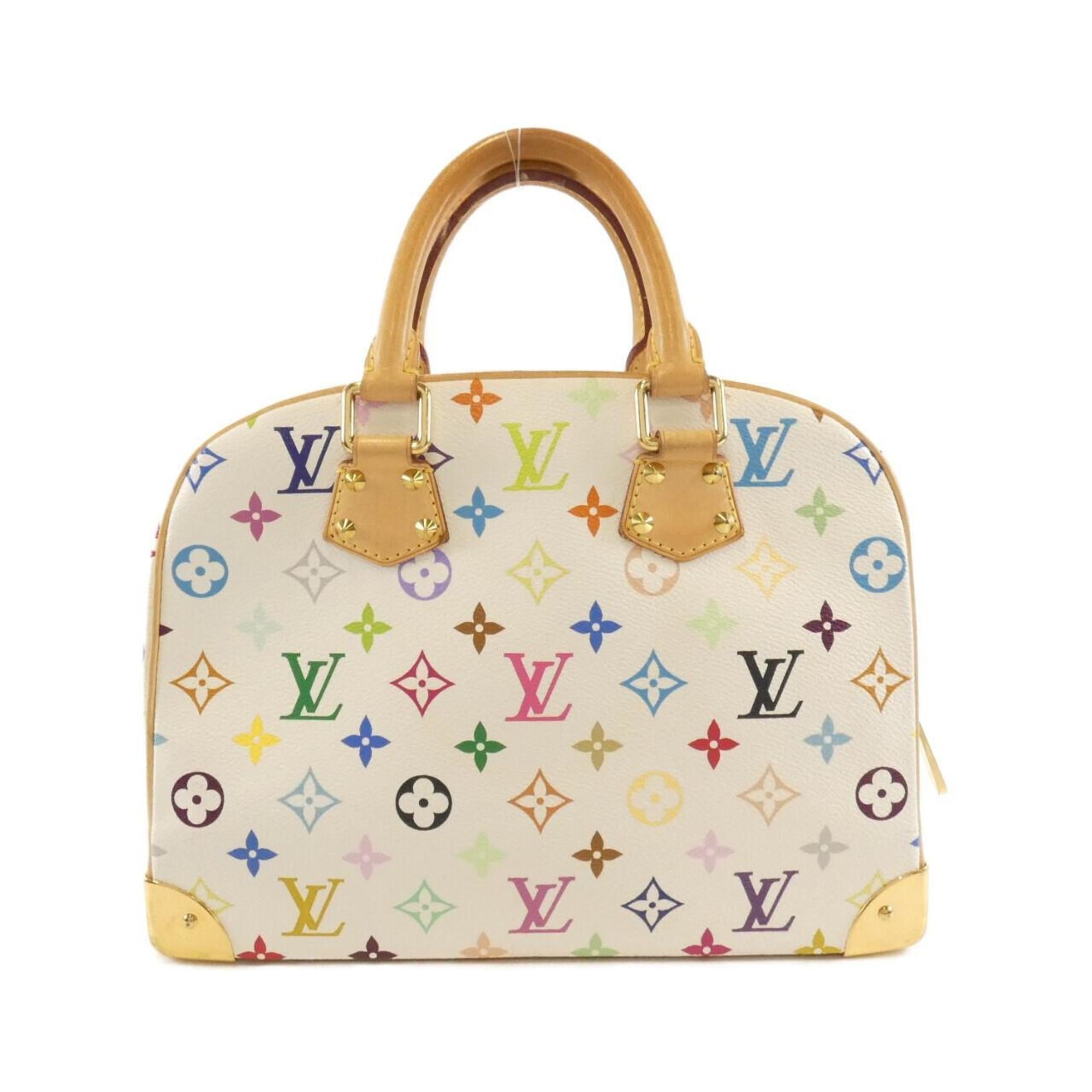 Louis Vuitton Beige White Coated Canvas Handbag