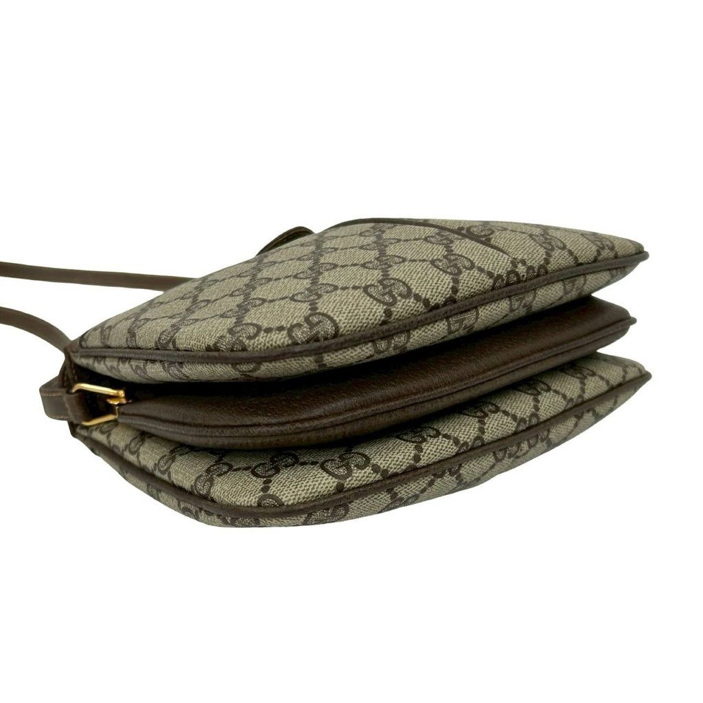 Gucci Brown Green Red Color Leather Pvc Shoulder Bag (Pre-Owned)