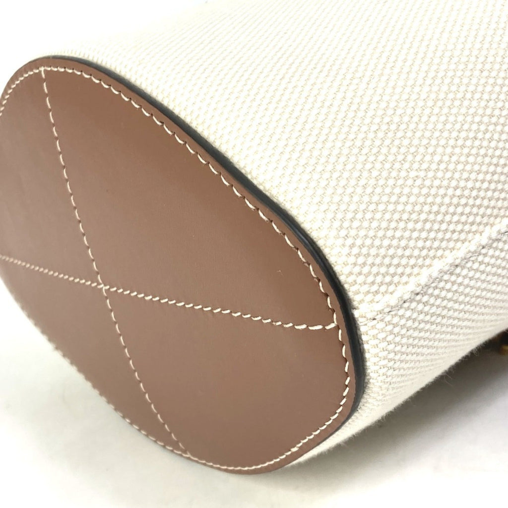 Burberry Brown Ivory Canvas Leather Shoulder Bag Tote Bag