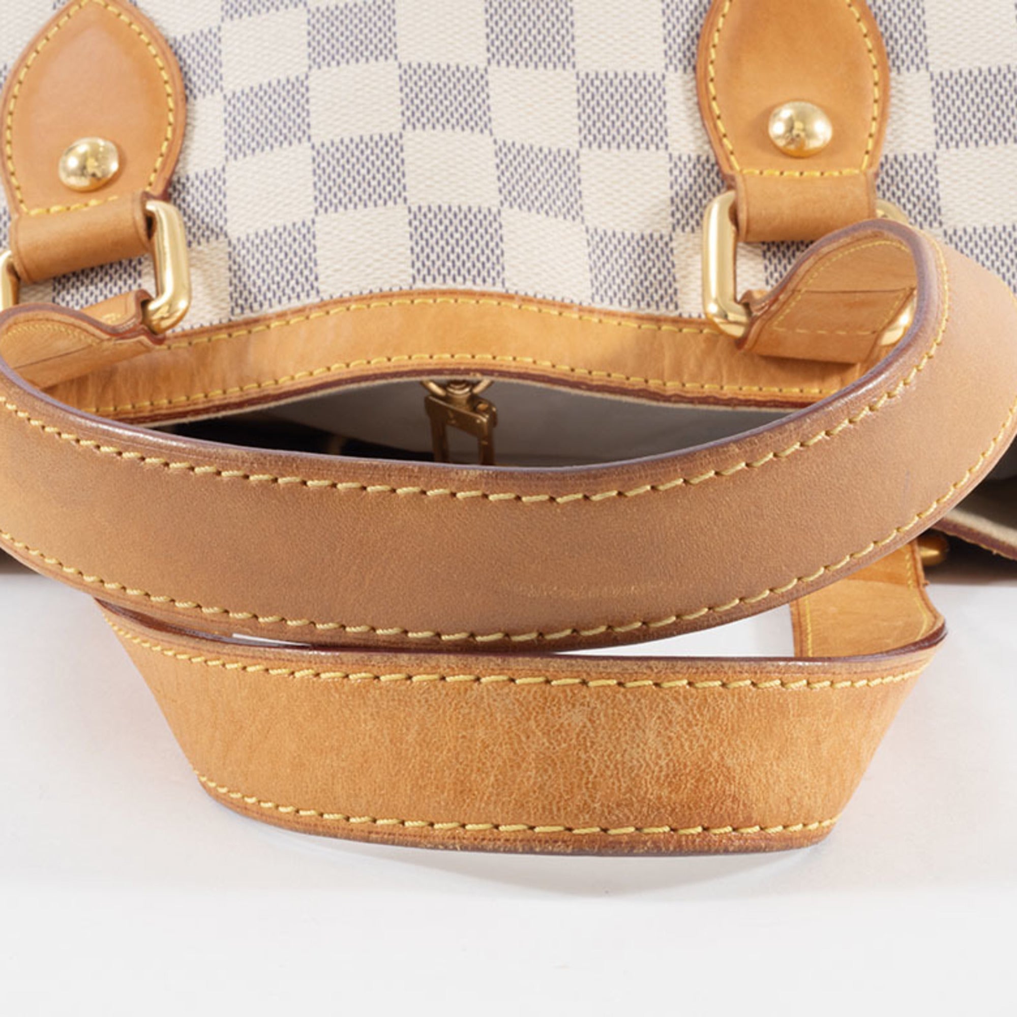 Louis Vuitton Beige Ivory White Canvas Damier Azur Handbag