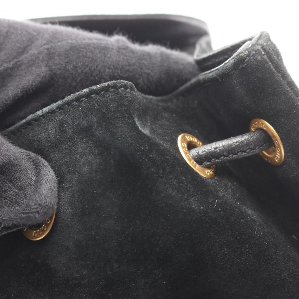 Gucci Black Suede Leather Backpack (Pre-Owned)
