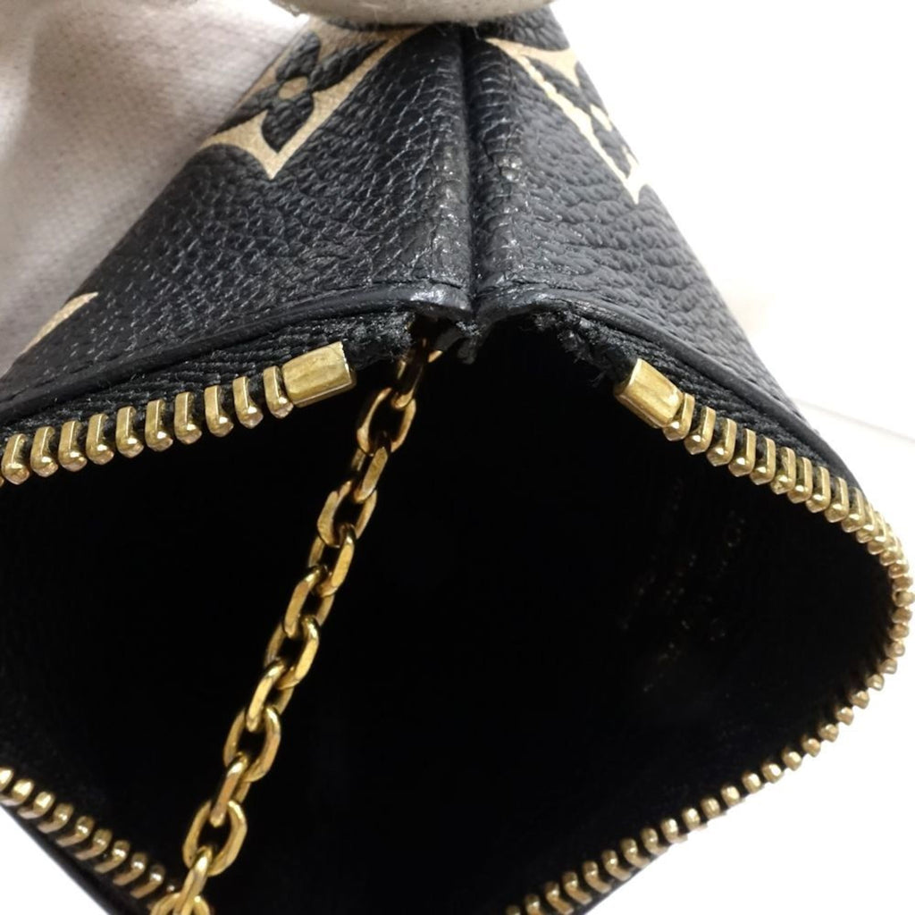 Louis Vuitton Monogram Empreinte Beige Black Leather Coin Purse/Coin Case