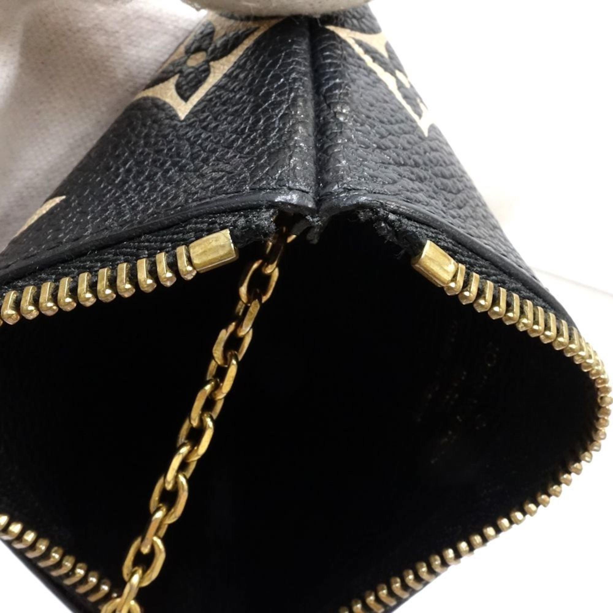 Louis Vuitton Monogram Empreinte Beige Black Leather Coin Purse/Coin Case