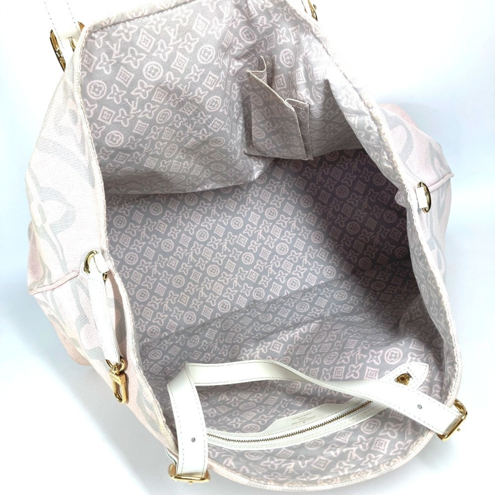 Louis Vuitton Pink Canvas Leather Boston Bag Shoulder Bag Tote Bag