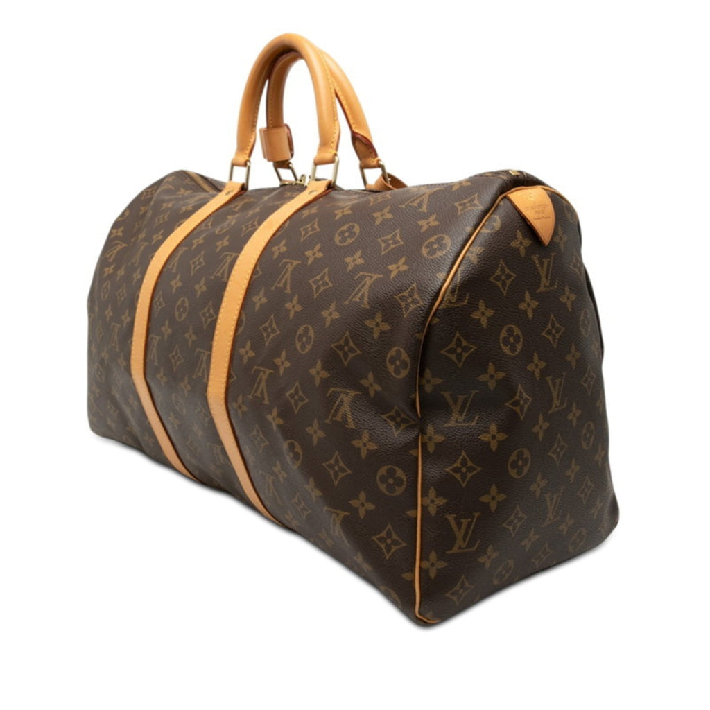 Louis Vuitton Brown Pvc Leather Boston Bag Handbag
