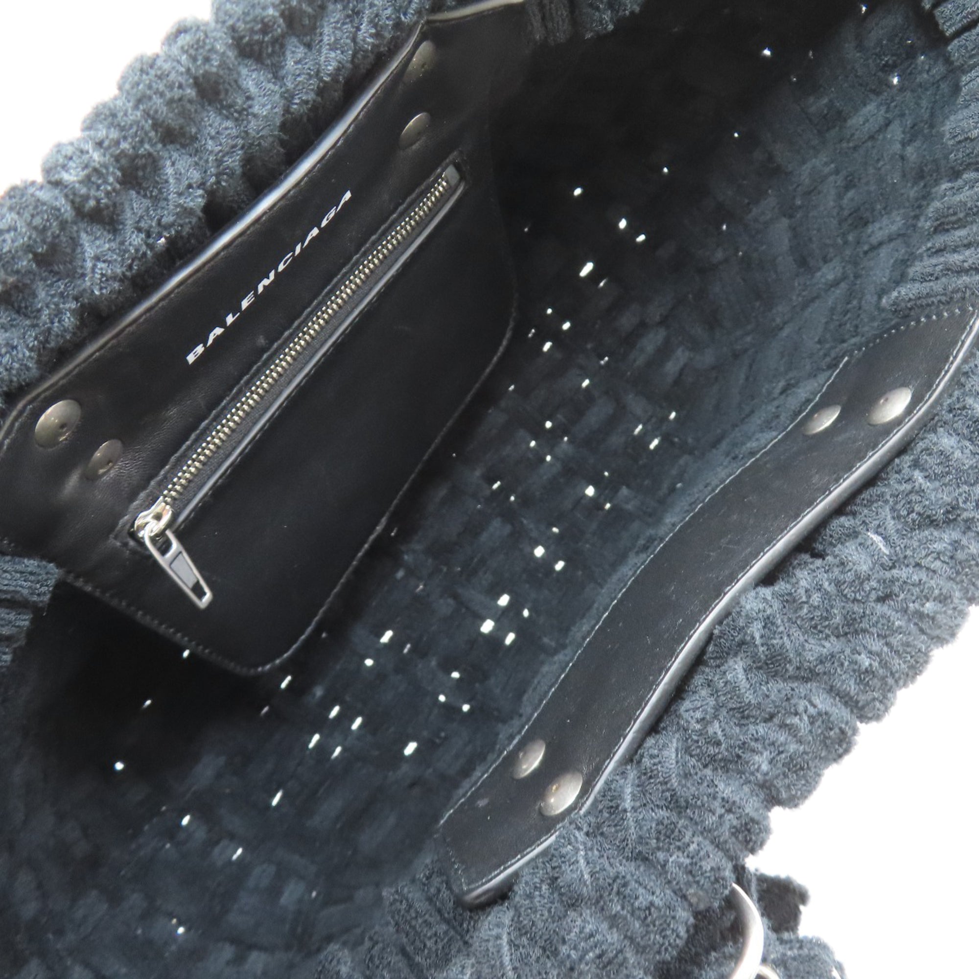 Balenciaga Black Pile Fabric Hand