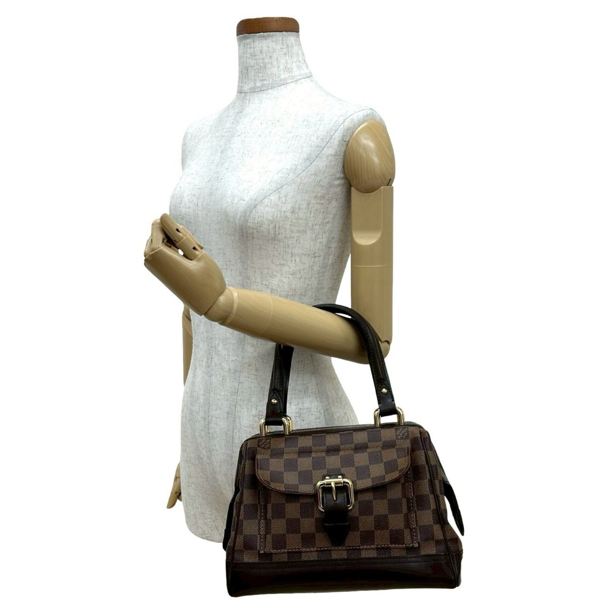 Louis Vuitton Brown Leather Pvc Boston Bag Handbag Tote Bag
