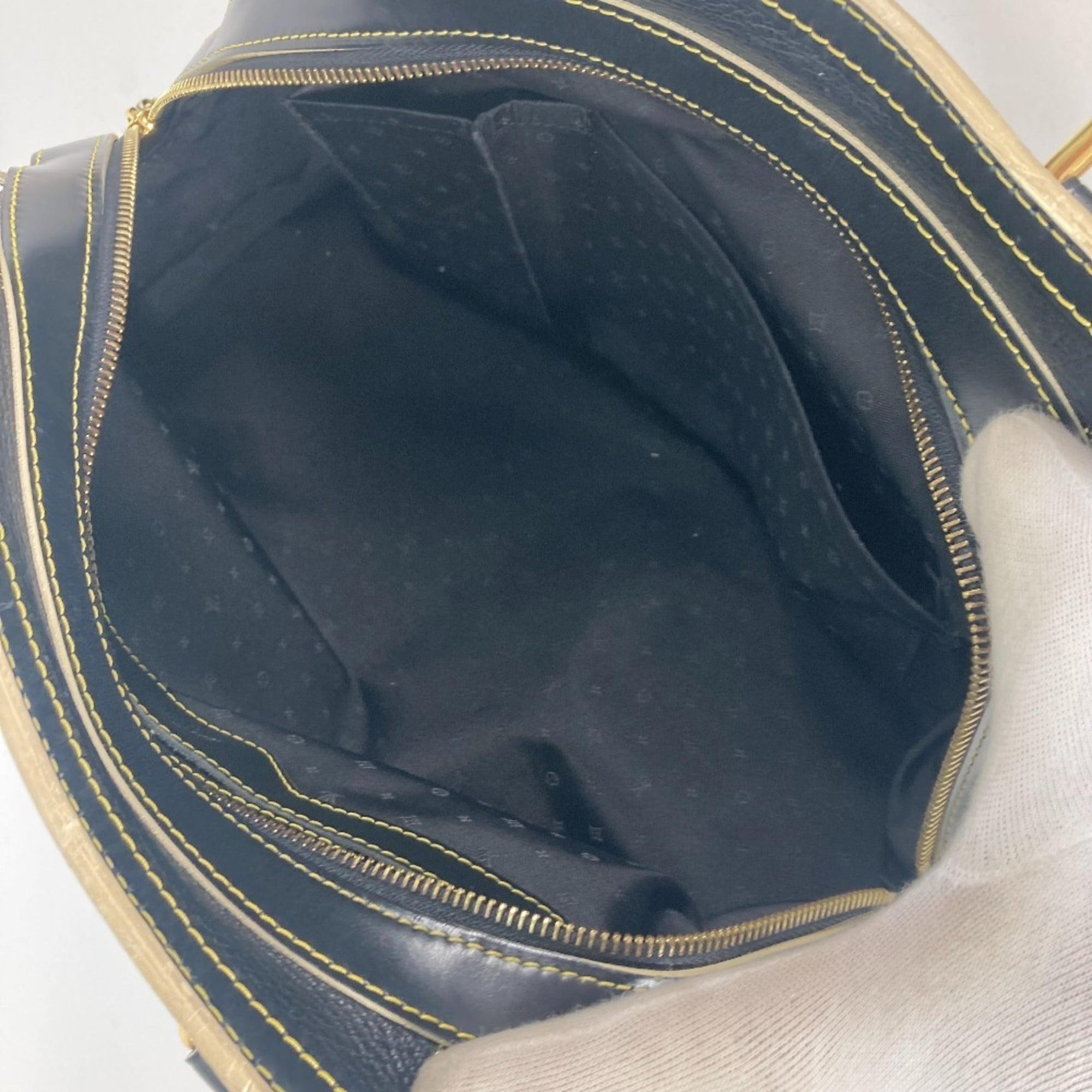 Louis Vuitton Black Noir Suhali Leather Handbag Shoulder Bag