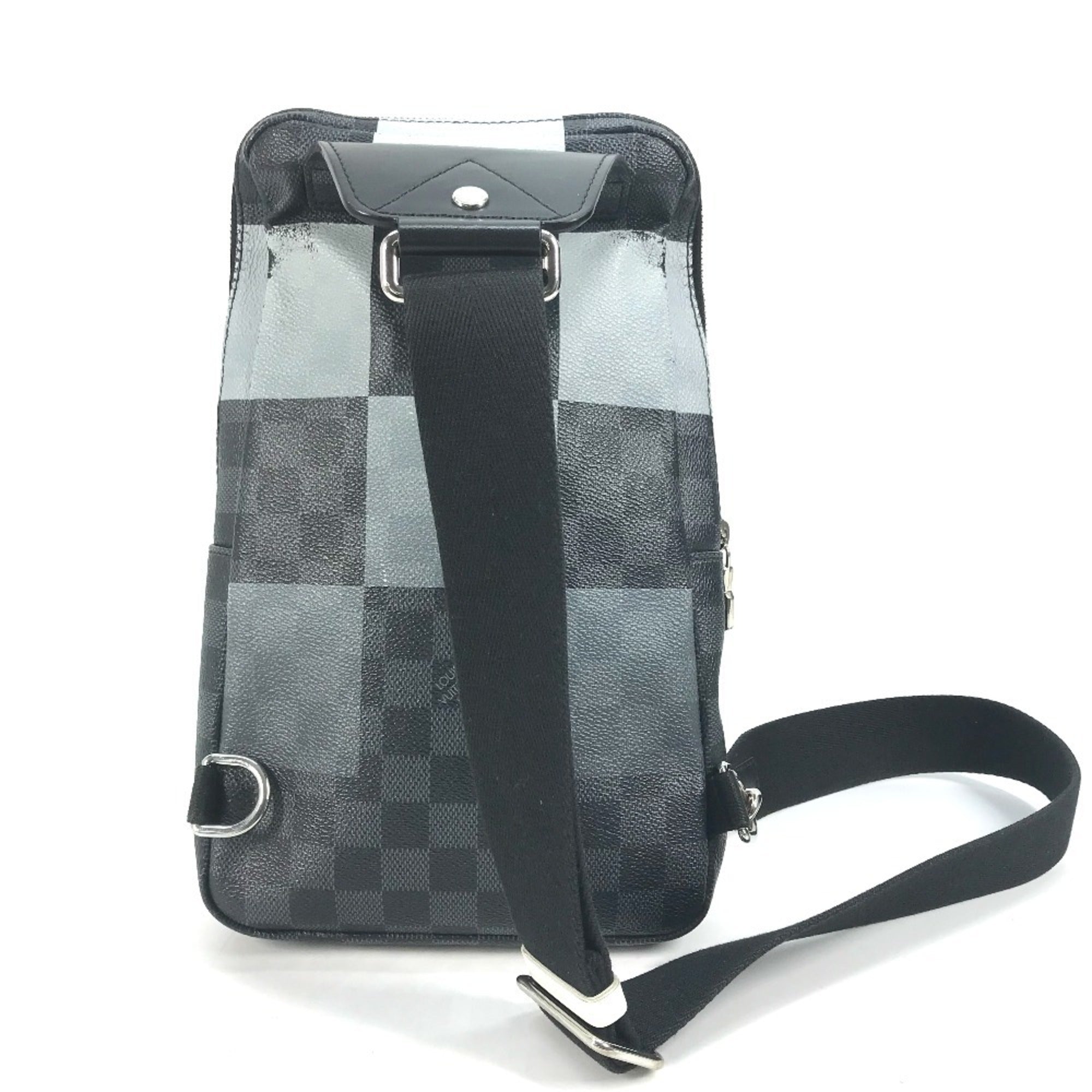 Louis Vuitton Black Galle Gray Canvas Shoulder Bag Sling Bag