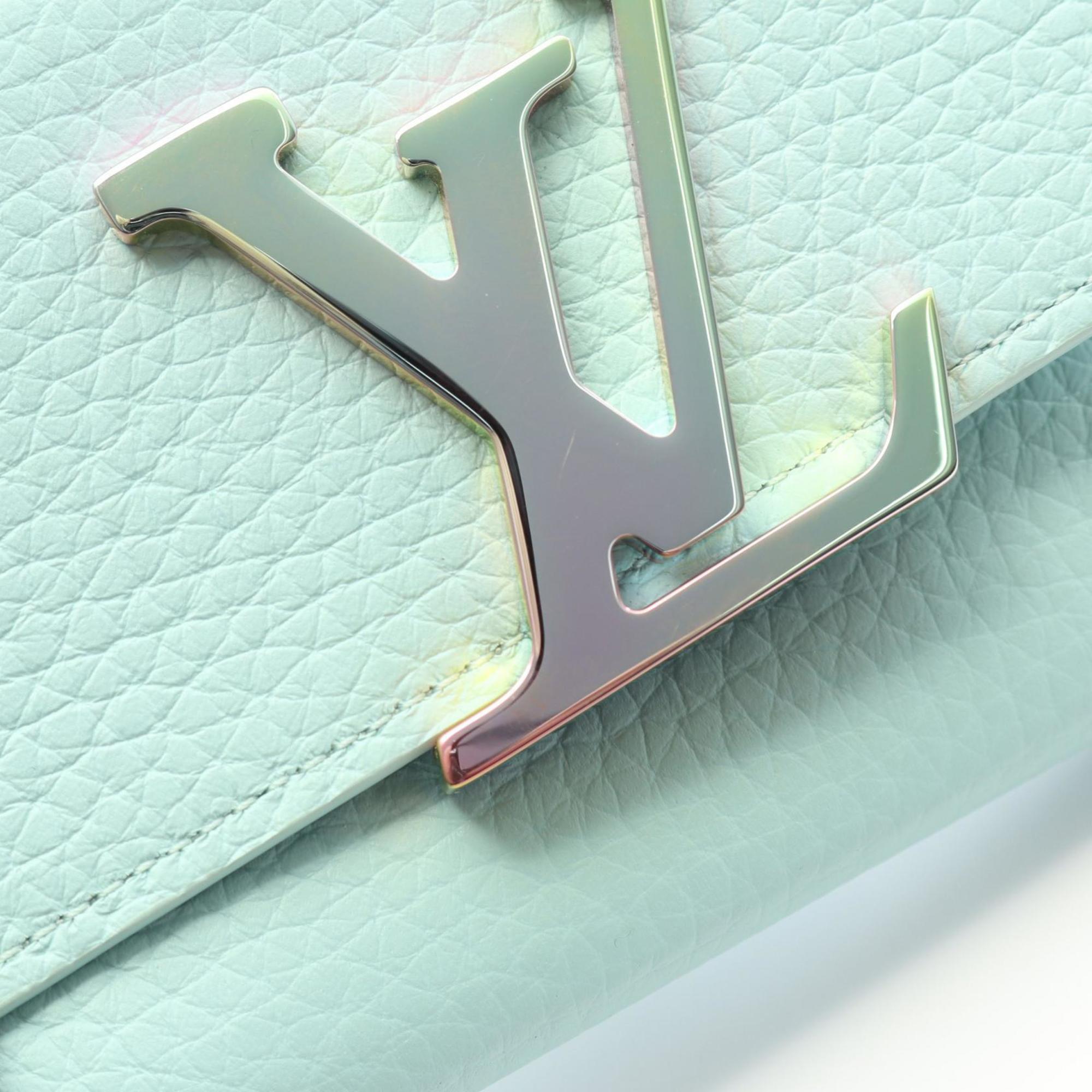 Louis Vuitton Blue Green Leather Wallet (Tri-Fold)