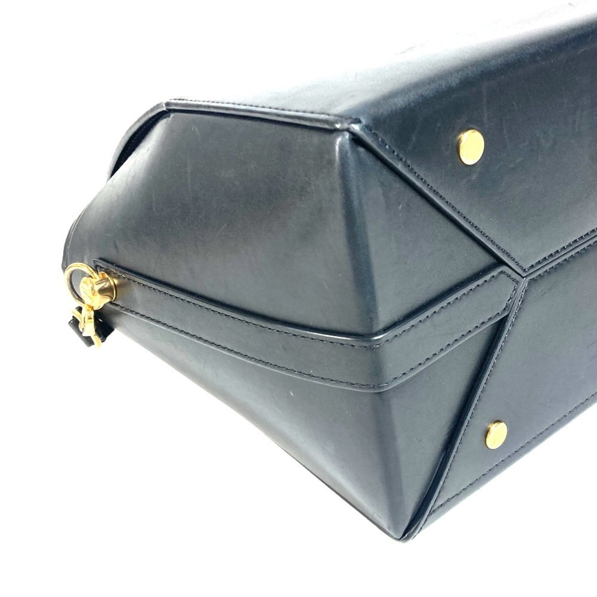 Louis Vuitton Black Leather Handbag Shoulder Bag