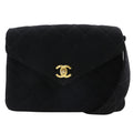 Chanel Black Cotton Shoulder Bag