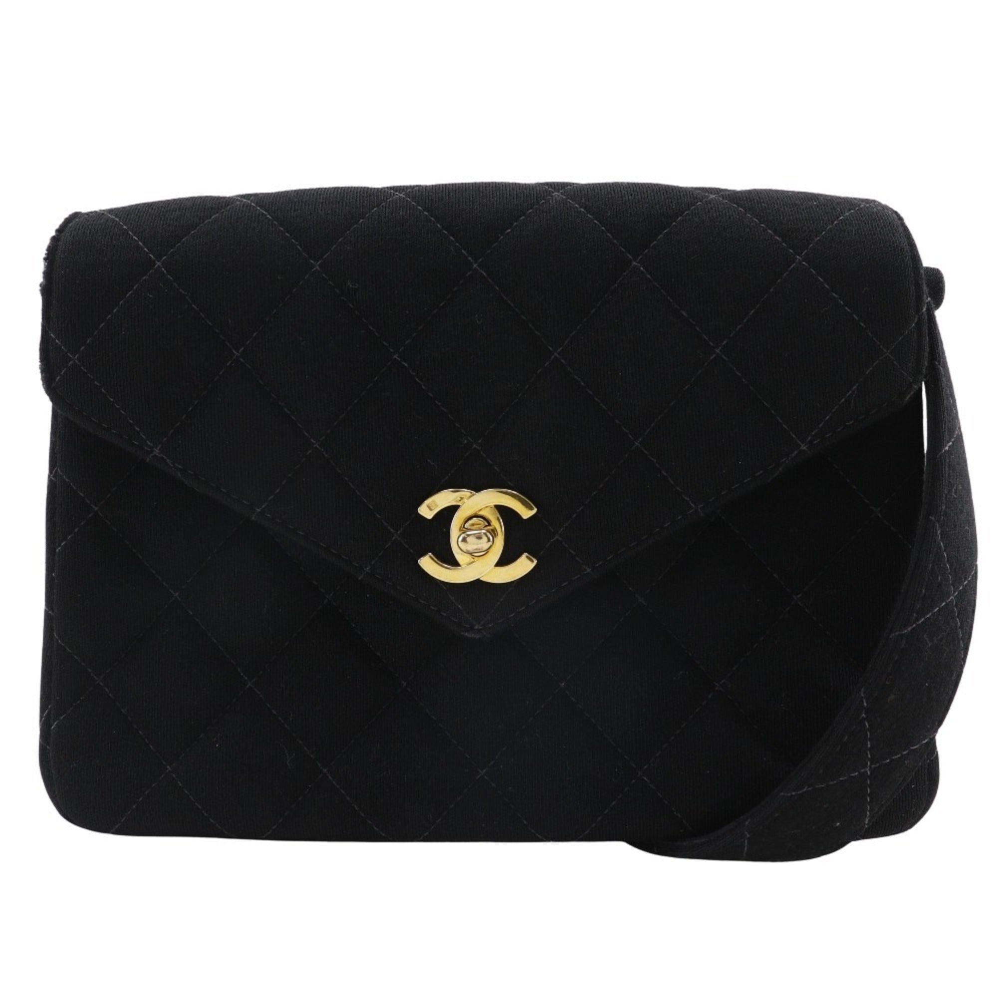 Chanel Black Cotton Shoulder Bag