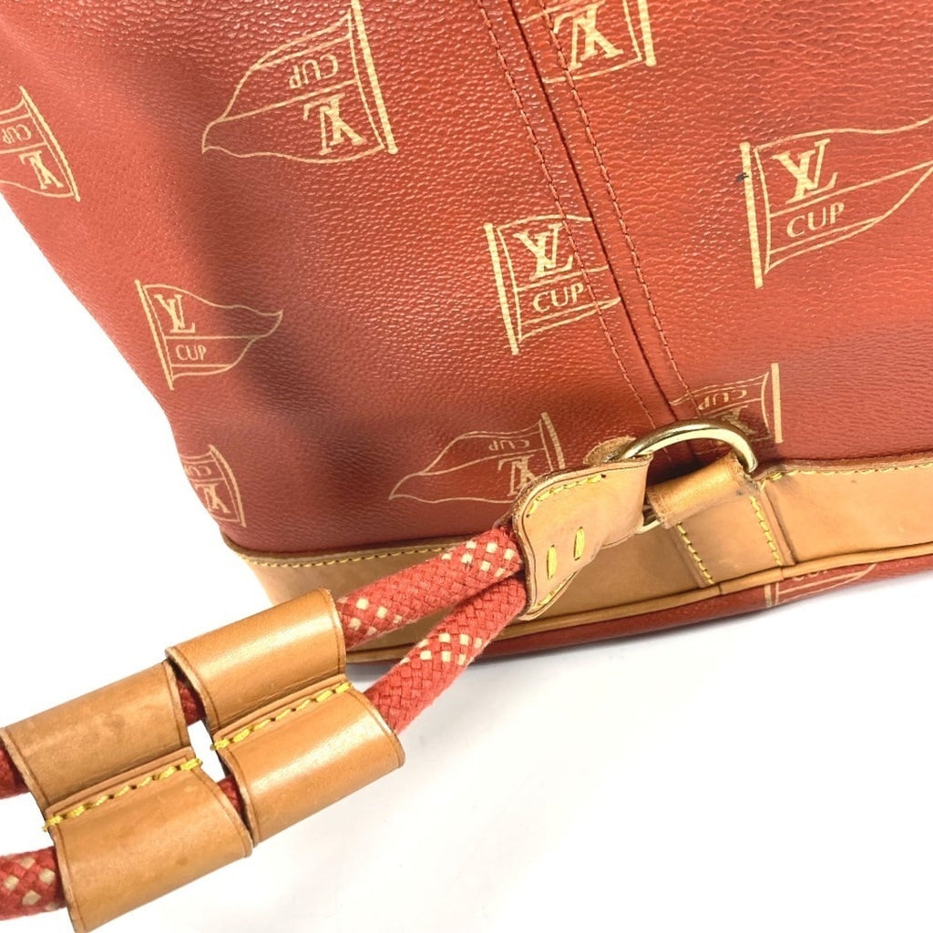 Louis Vuitton Orange Leather Canvas Shoulder Bag