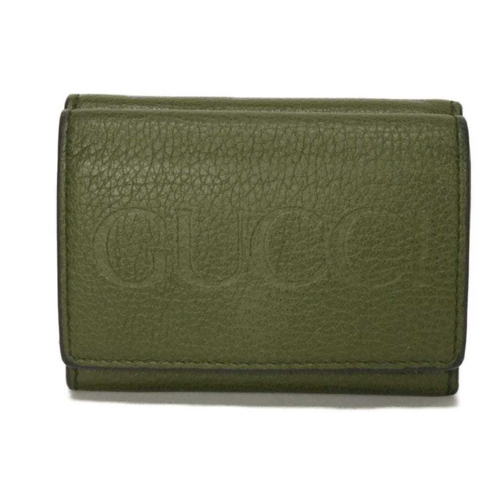 Gucci Khaki Leather Wallet (Tri-Fold) (Pre-Owned)