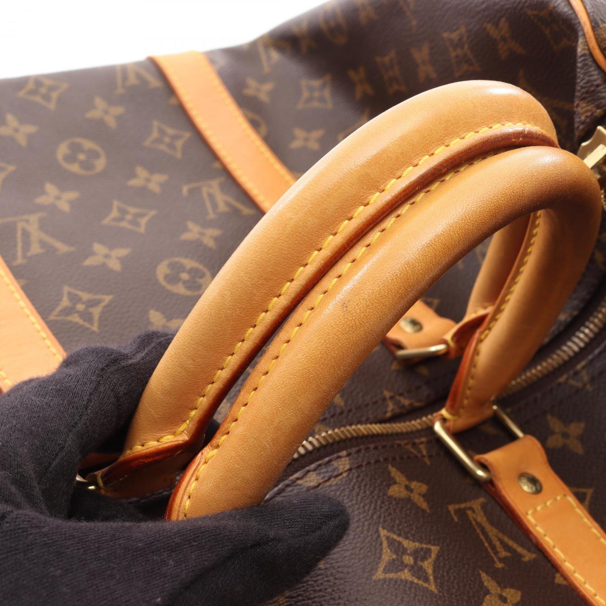 Louis Vuitton Brown Monogram Coated Canvas Leather Boston Bag