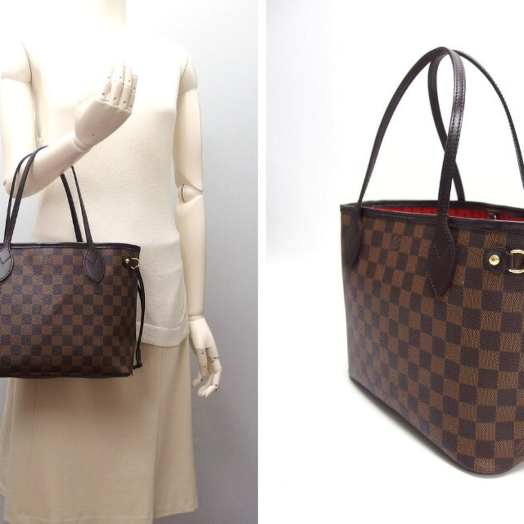 Louis Vuitton Brown Damier Canvas Leather Handbag Tote Bag