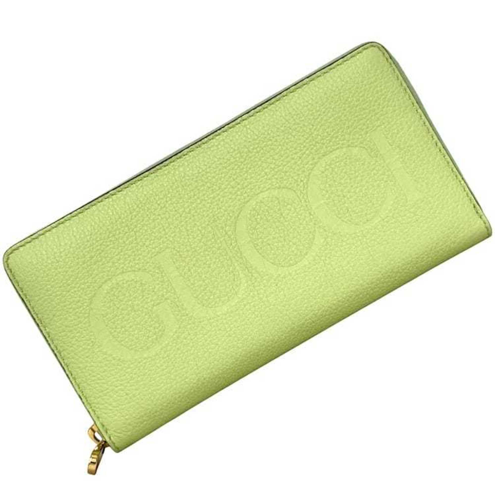 Gucci Light Green Leather Long Wallet (Bi-Fold) (Pre-Owned)
