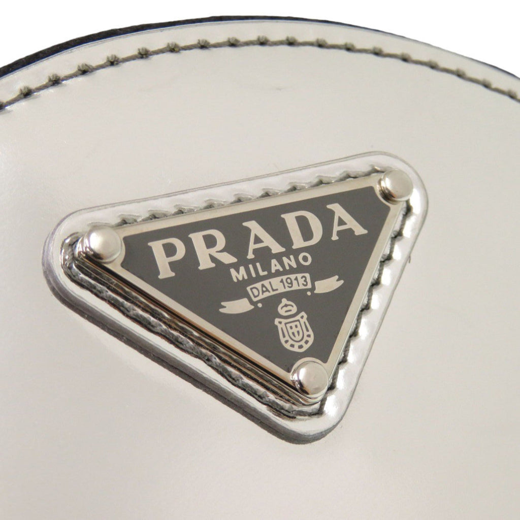 Prada Silver Leather Pouch Shoulder Bag