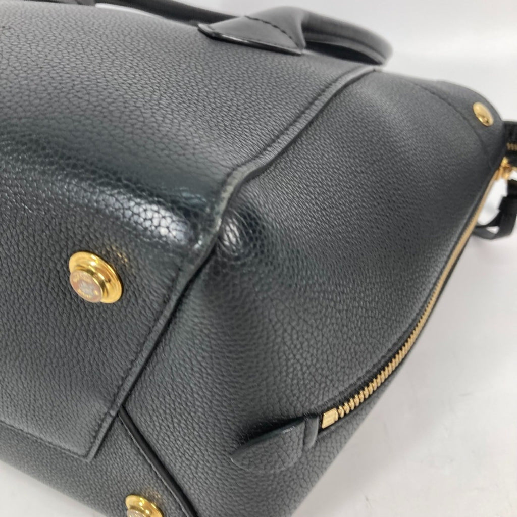Louis Vuitton Black Noir Leather Handbag Shoulder Bag Tote Bag