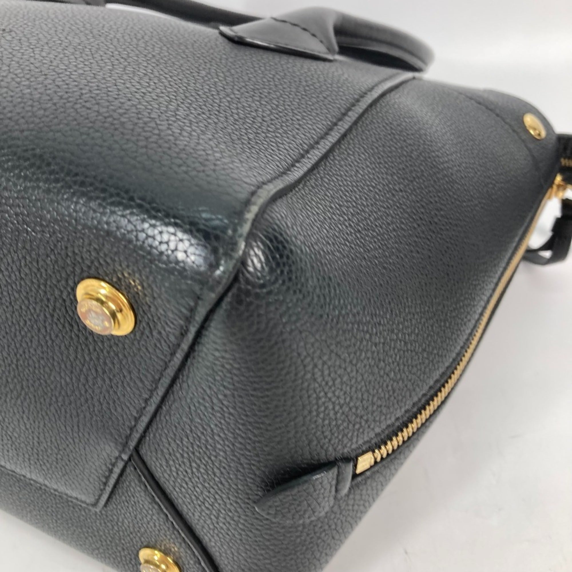 Louis Vuitton Black Noir Leather Handbag Shoulder Bag Tote Bag