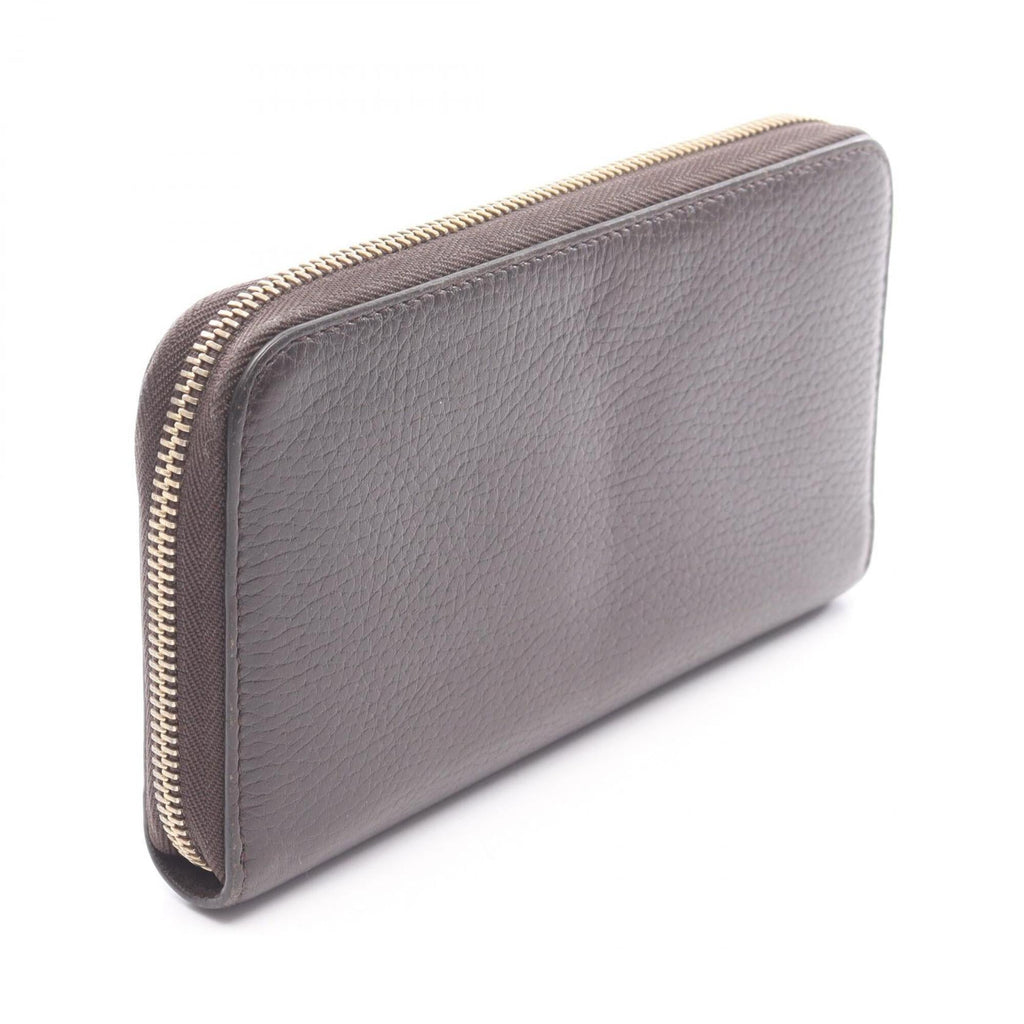 Gucci Brown Leather Long Wallet (Bi-Fold) (Pre-Owned)