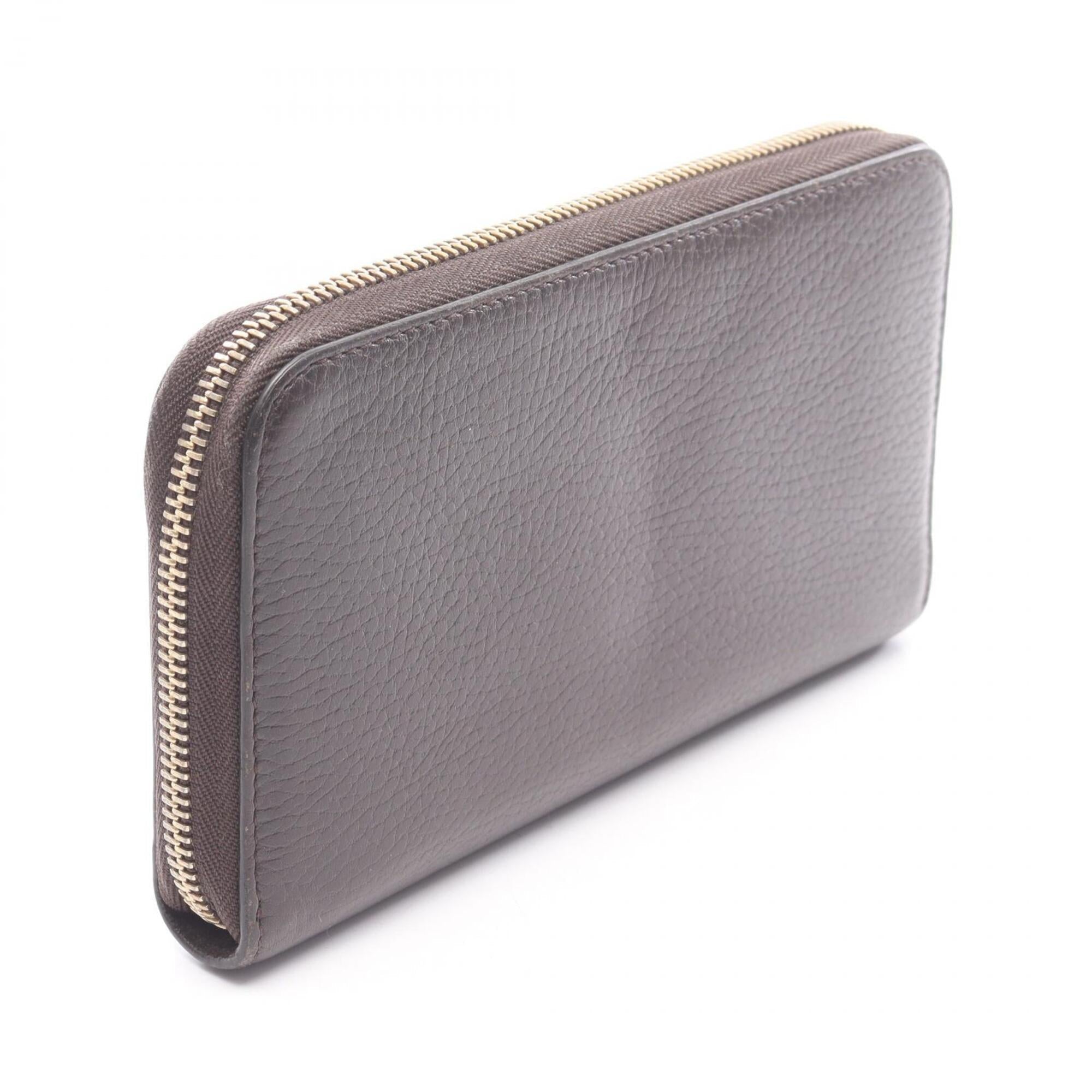 Gucci Brown Leather Long Wallet (Bi-Fold) (Pre-Owned)
