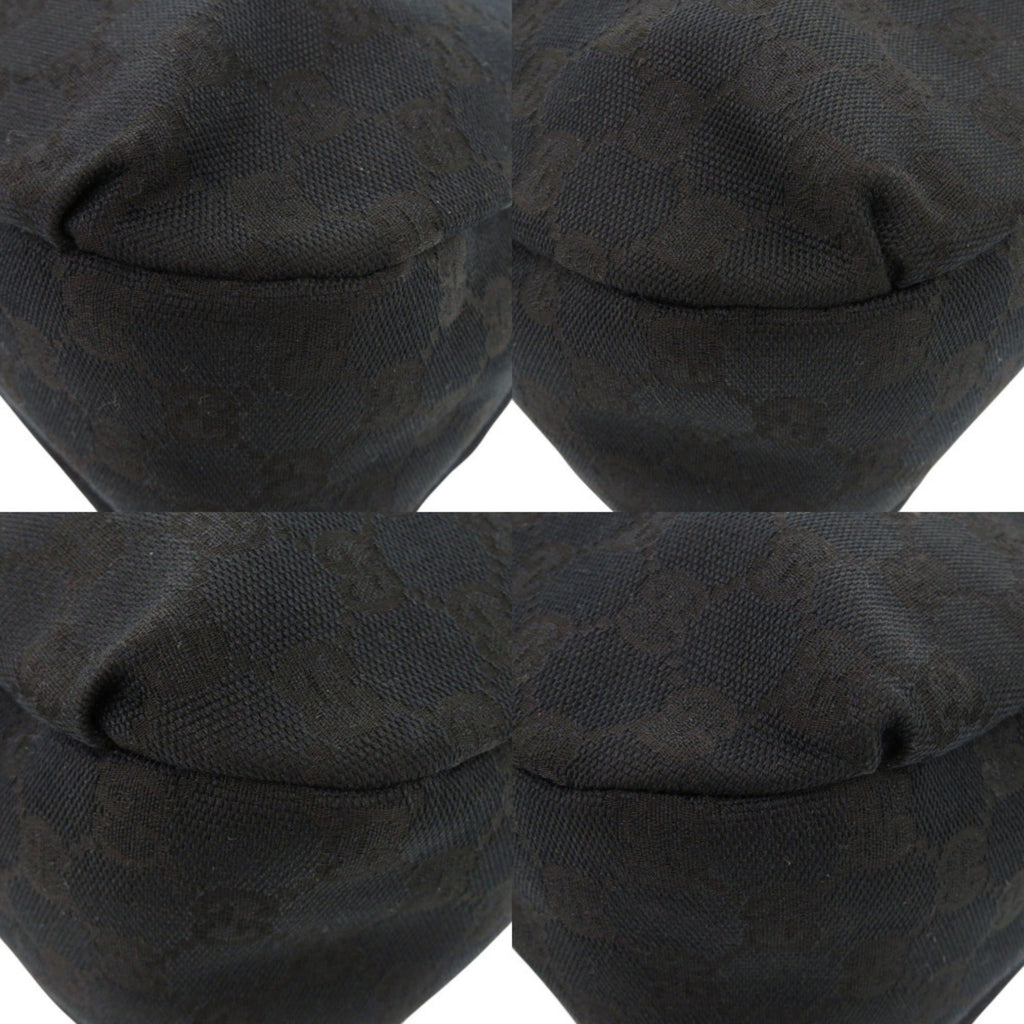 Gucci Black Gg Canvas Leather Shoulder Bag (Pre-Owned)