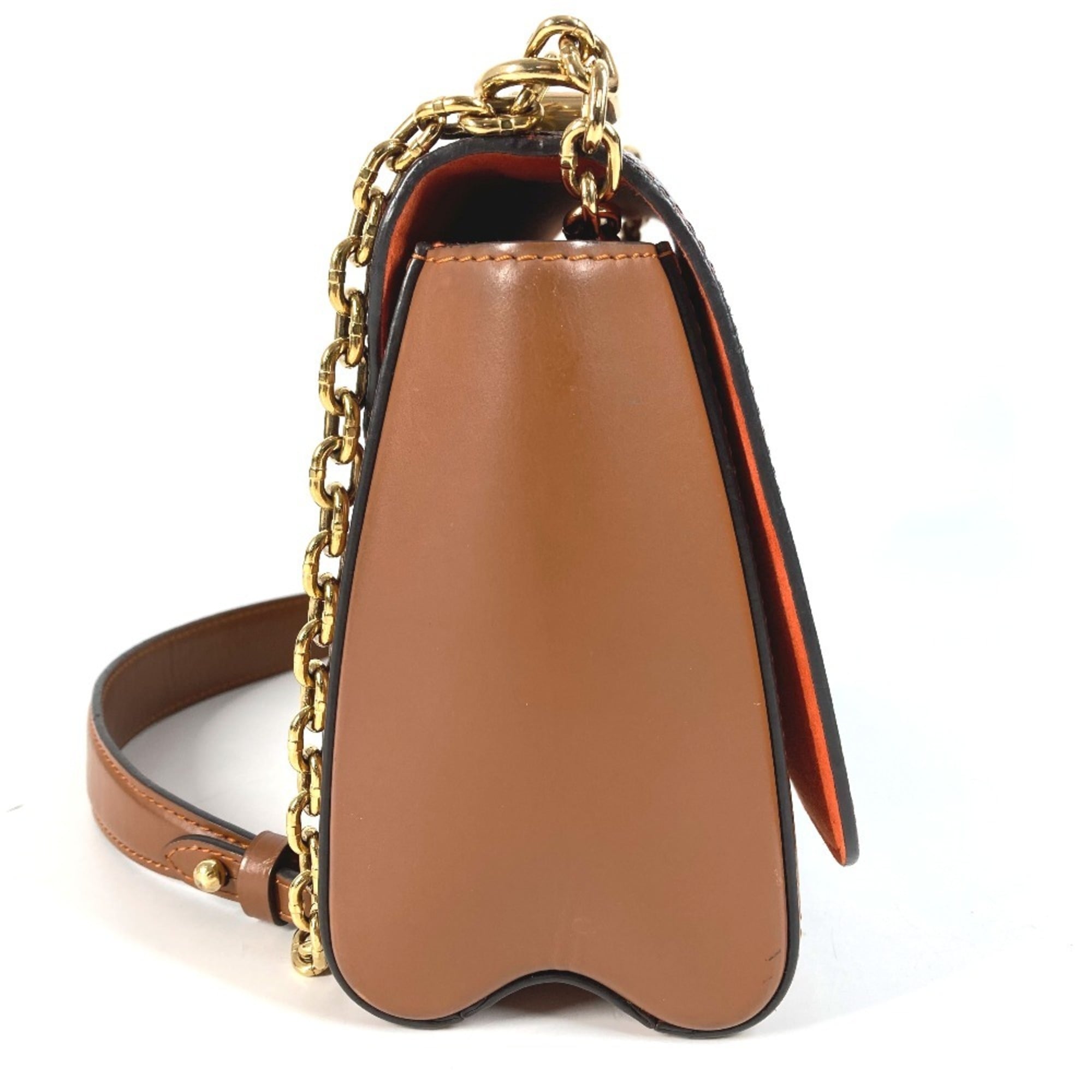 Louis Vuitton Brown Orange Monogram Leather Shoulder Bag