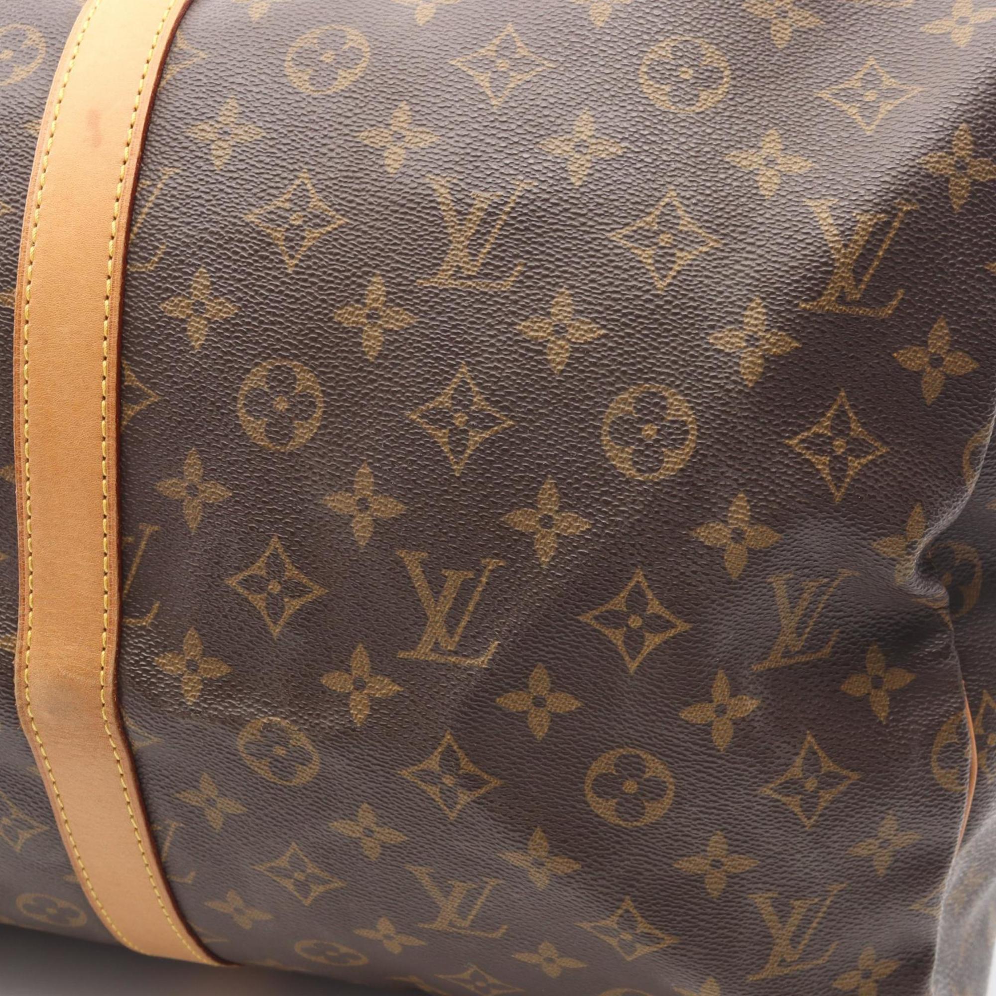 Louis Vuitton Brown Monogram Coated Canvas Leather Boston Bag