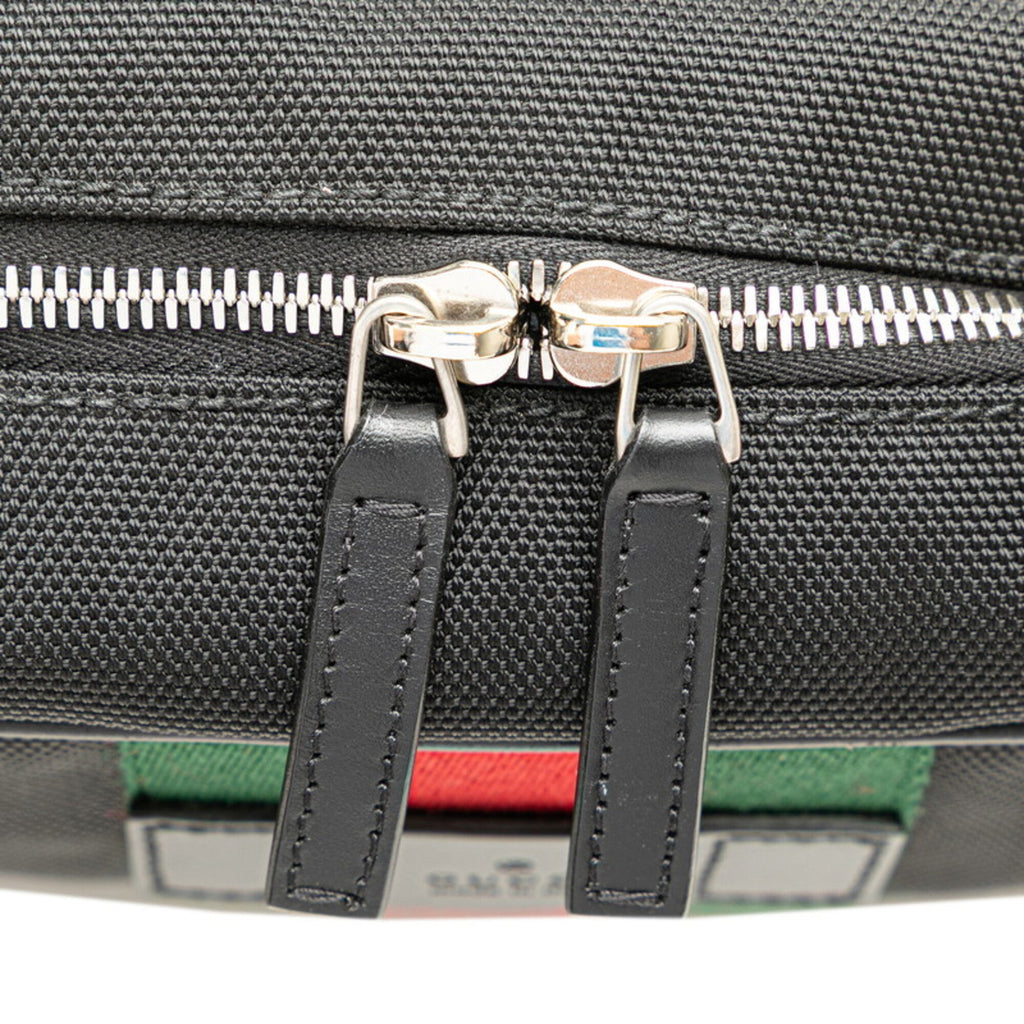 Gucci Black Leather Nylon Canvas Clutch Bag (Pre-Owned)