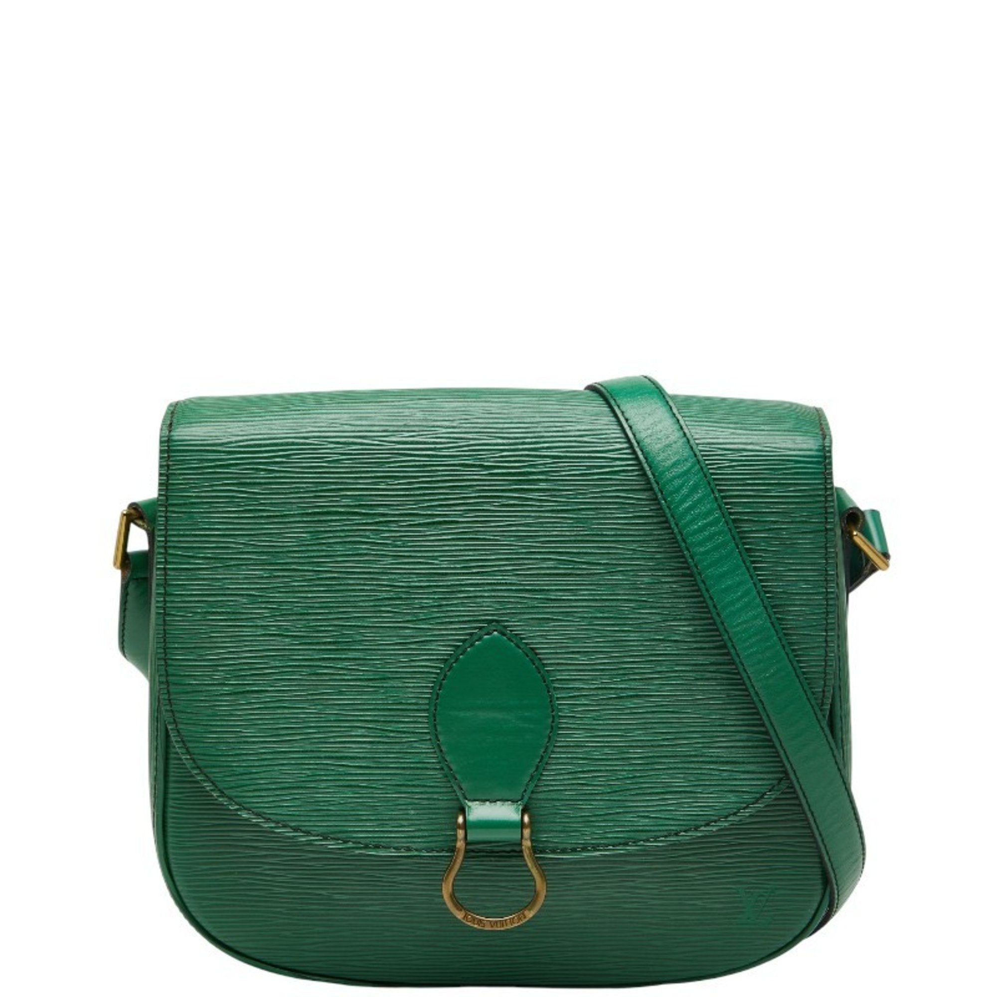 Louis Vuitton Borneo Green Leather Shoulder Bag